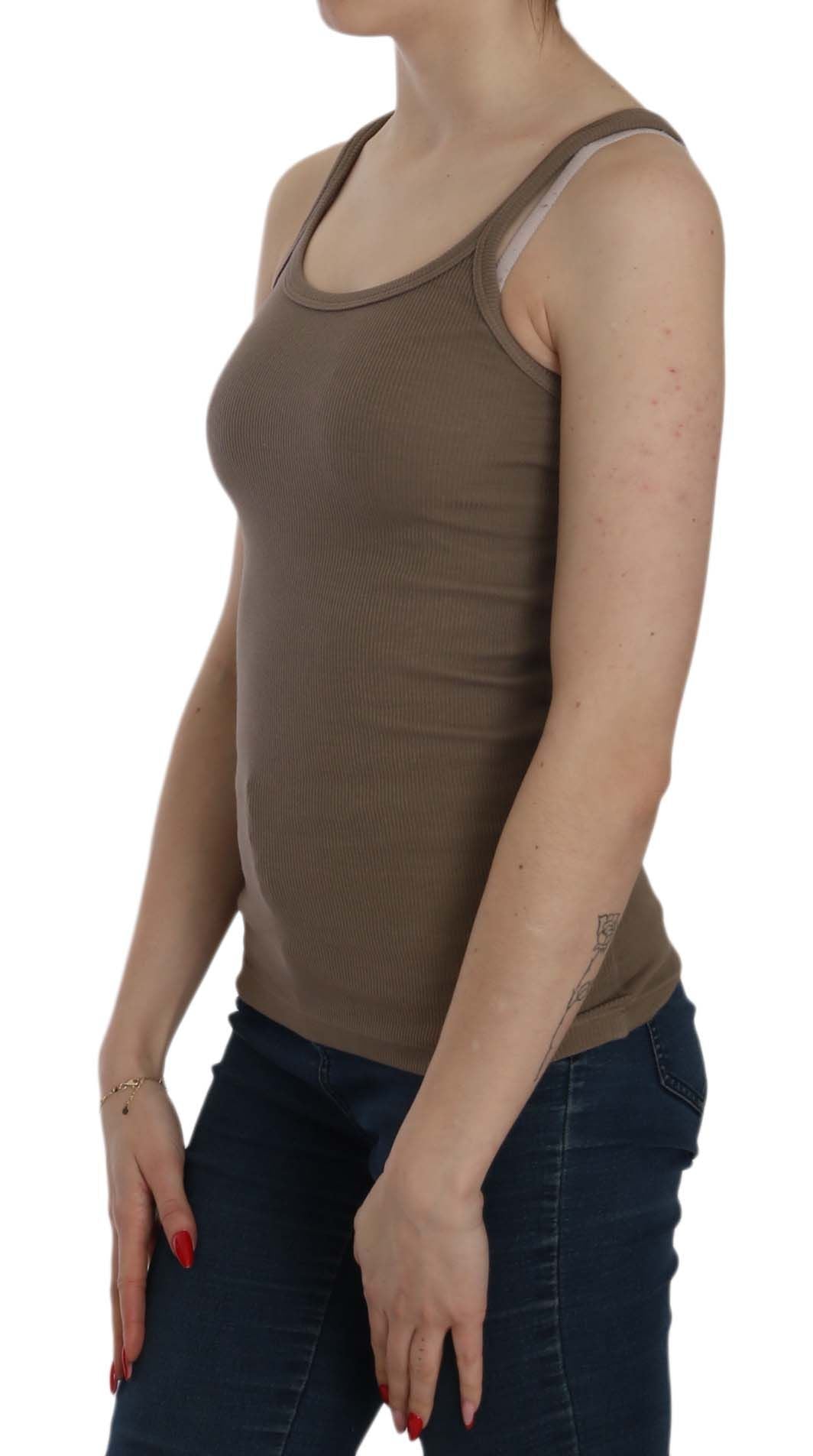 Chic Spaghetti Strap Cotton Top - Earthy Elegance - ventzia