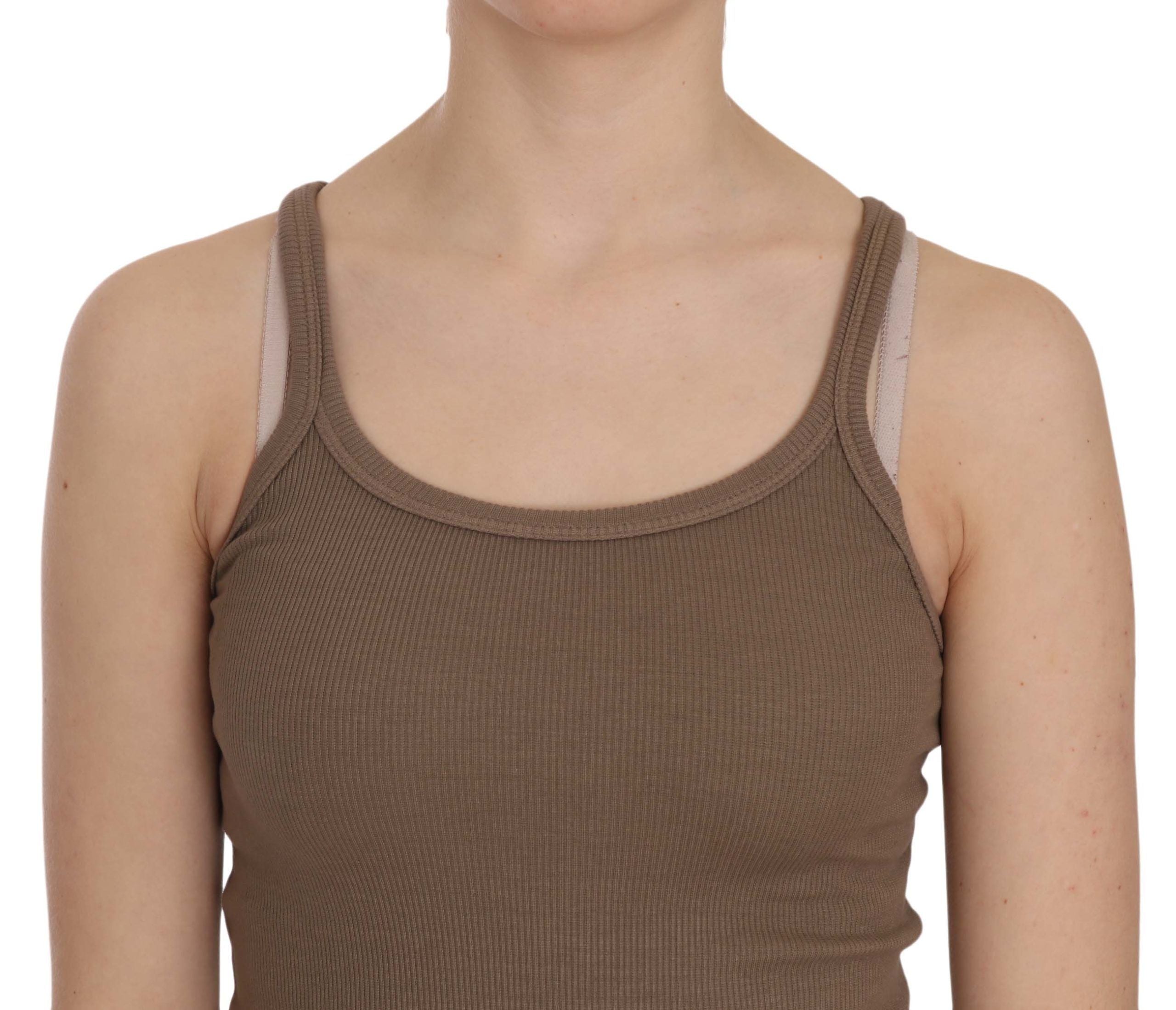 Chic Spaghetti Strap Cotton Top - Earthy Elegance - ventzia