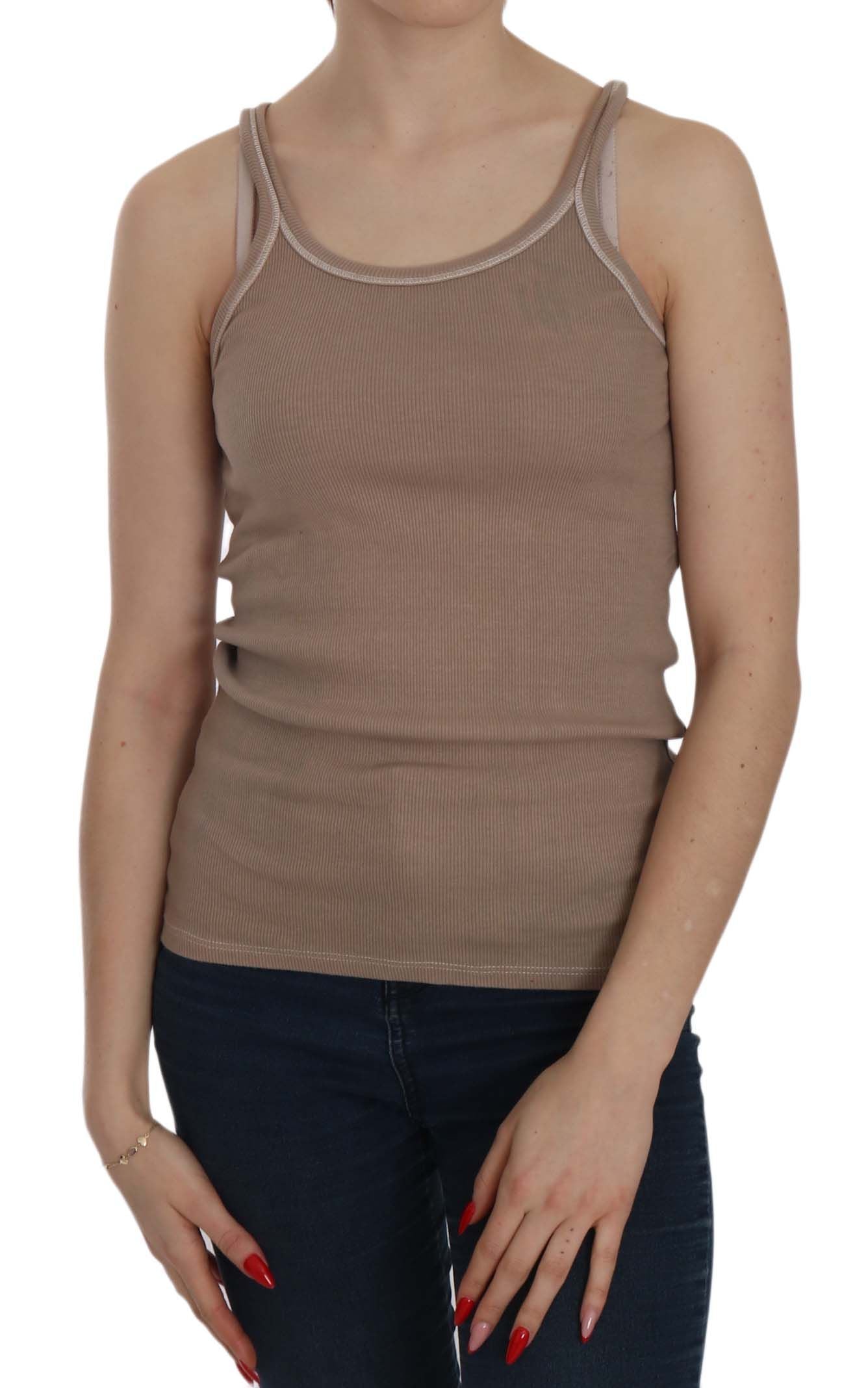 Chic Brown Sleeveless Spaghetti Strap Top - ventzia