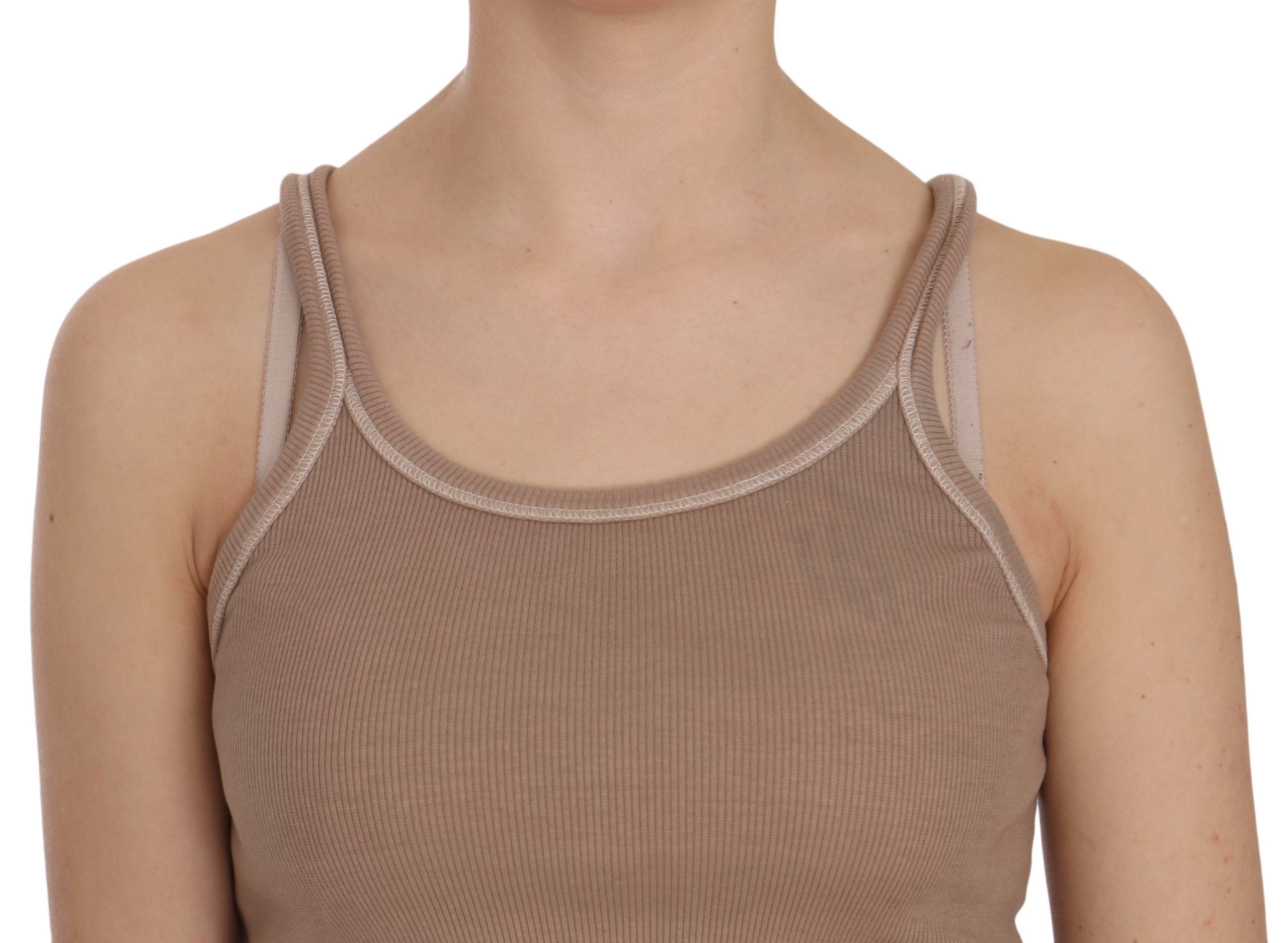 Chic Brown Sleeveless Spaghetti Strap Top - ventzia