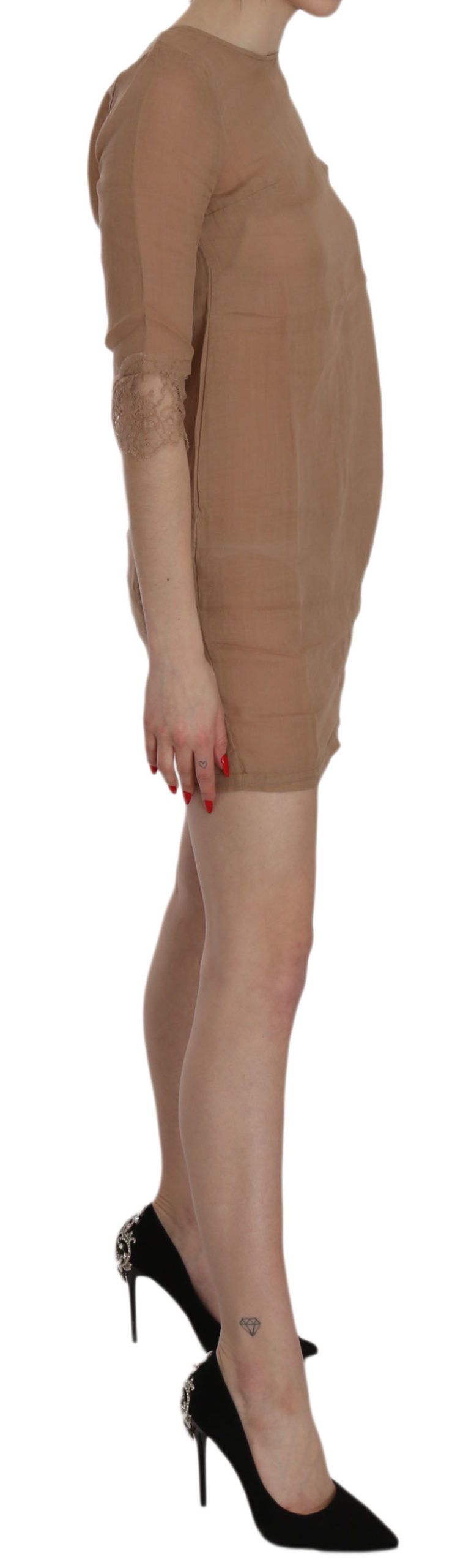 Elegant Brown Shift Mini Dress - ventzia