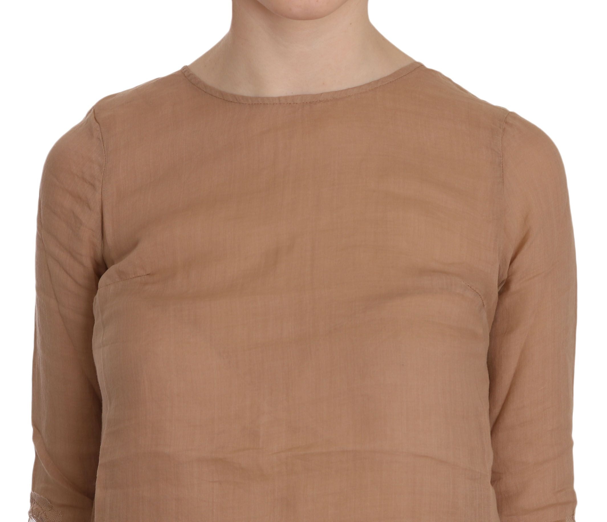 Elegant Brown Shift Mini Dress - ventzia