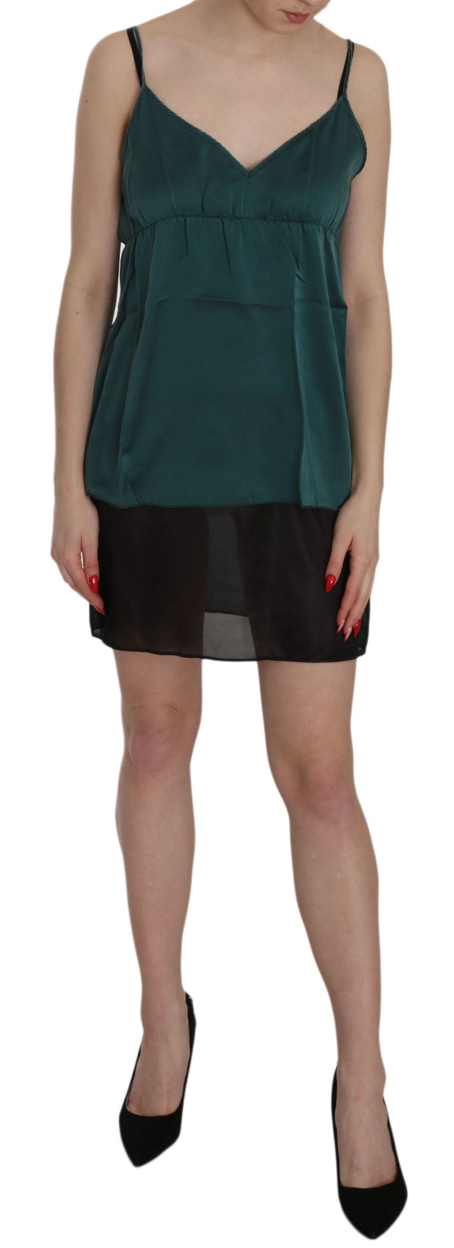 Elegant Spaghetti Strap Silk Mini Dress - ventzia