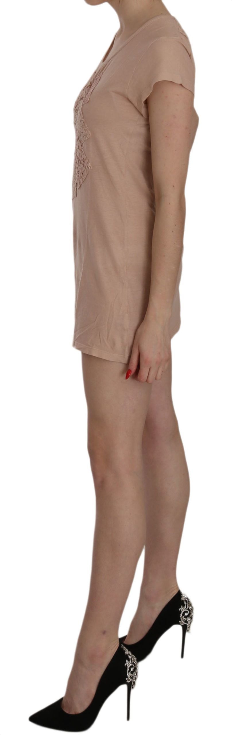 Pink Lace Shift Mini Dress - Elegance Unleashed - ventzia