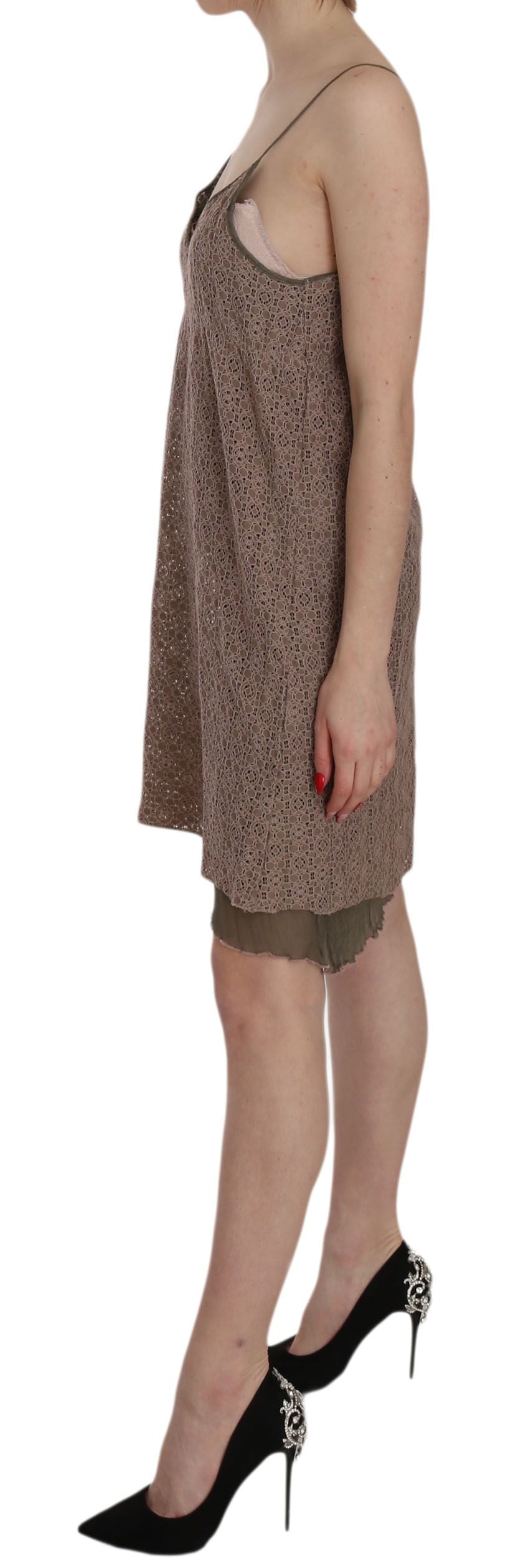 Chic Green A-Line Spaghetti Strap Mini Dress - ventzia