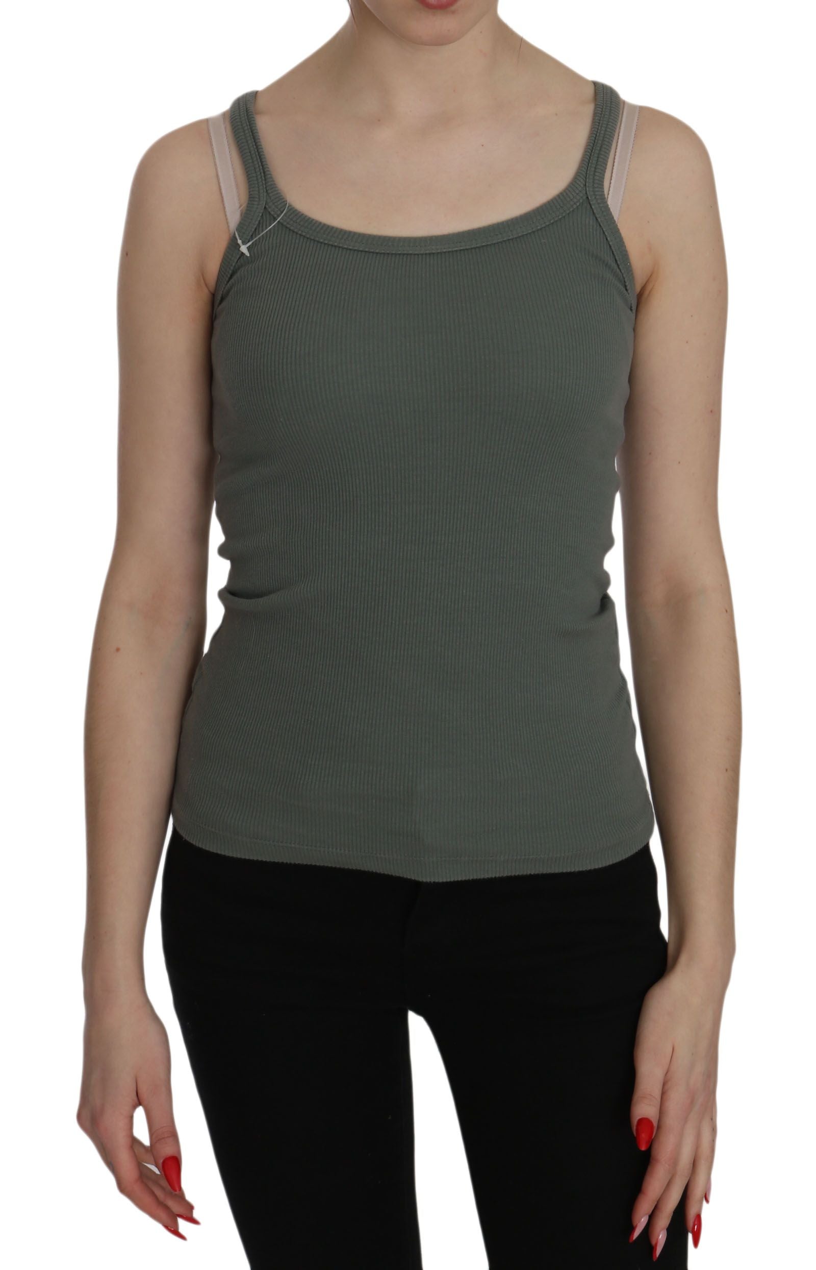 Chic Green Spaghetti Strap Casual Tank Top - ventzia