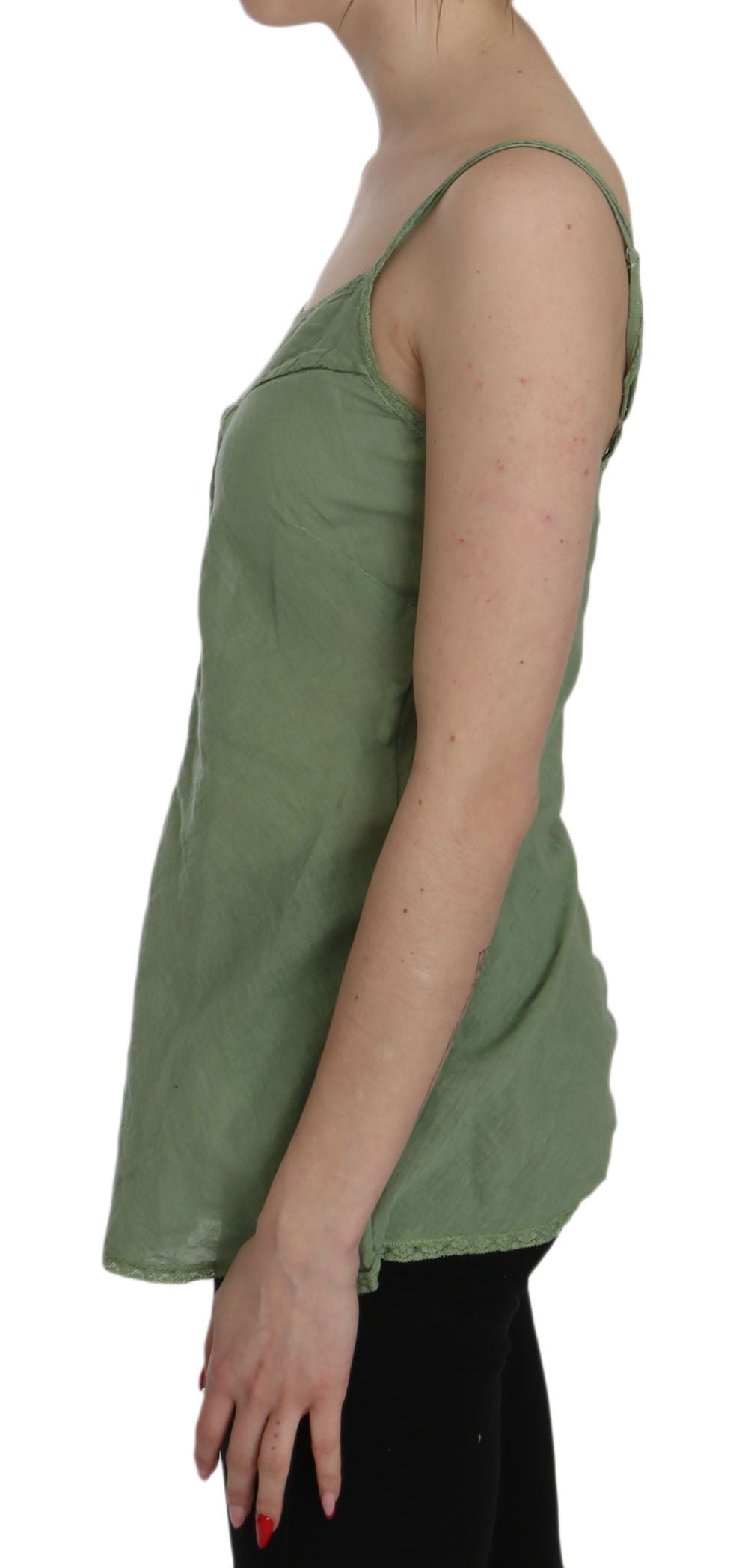 Emerald Silk Spaghetti Strap Tank Top - ventzia