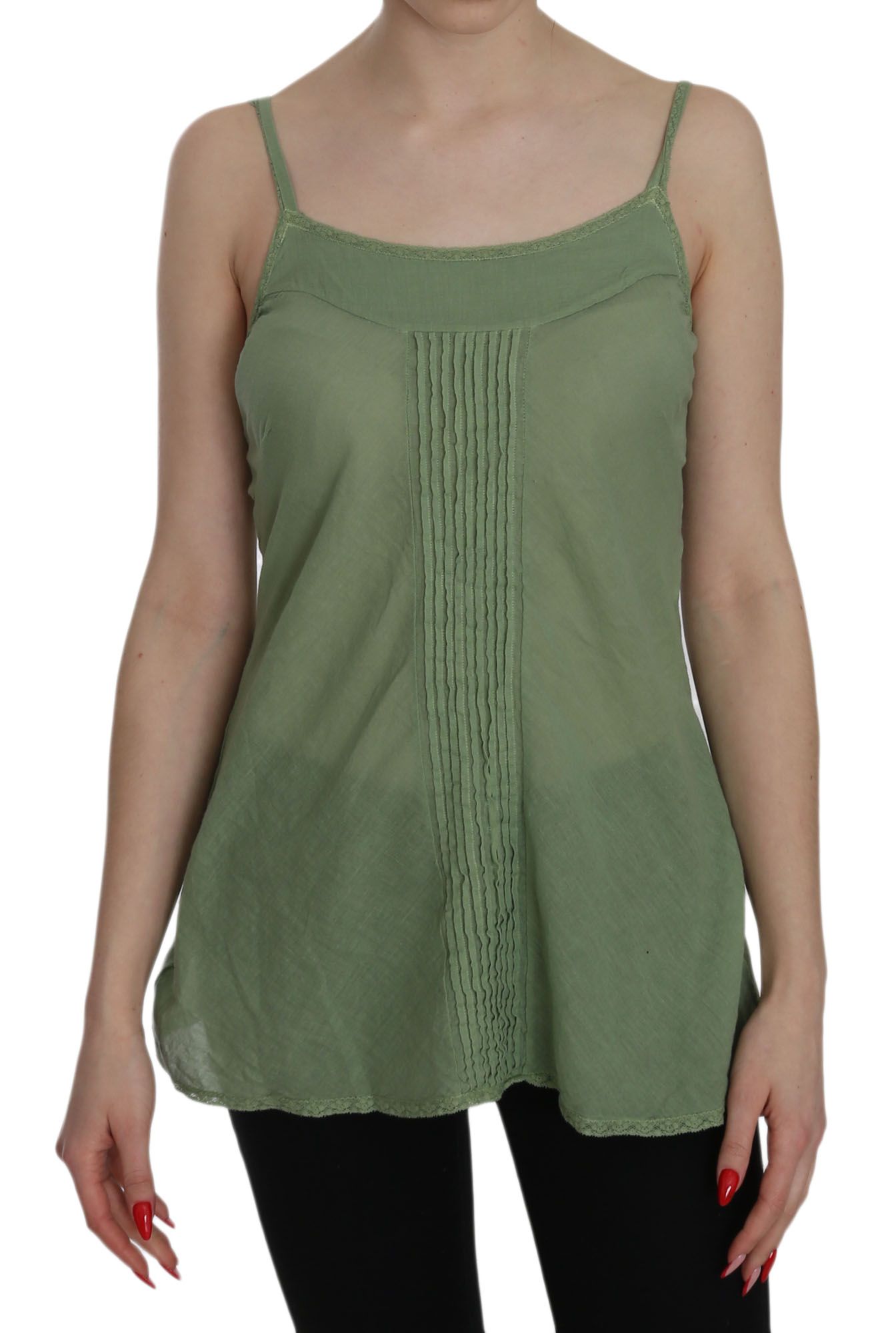 Emerald Silk Spaghetti Strap Tank Top - ventzia