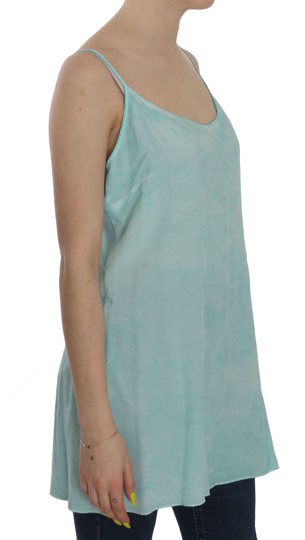 Elegant Spaghetti Strap Sleeveless Blue Top - ventzia