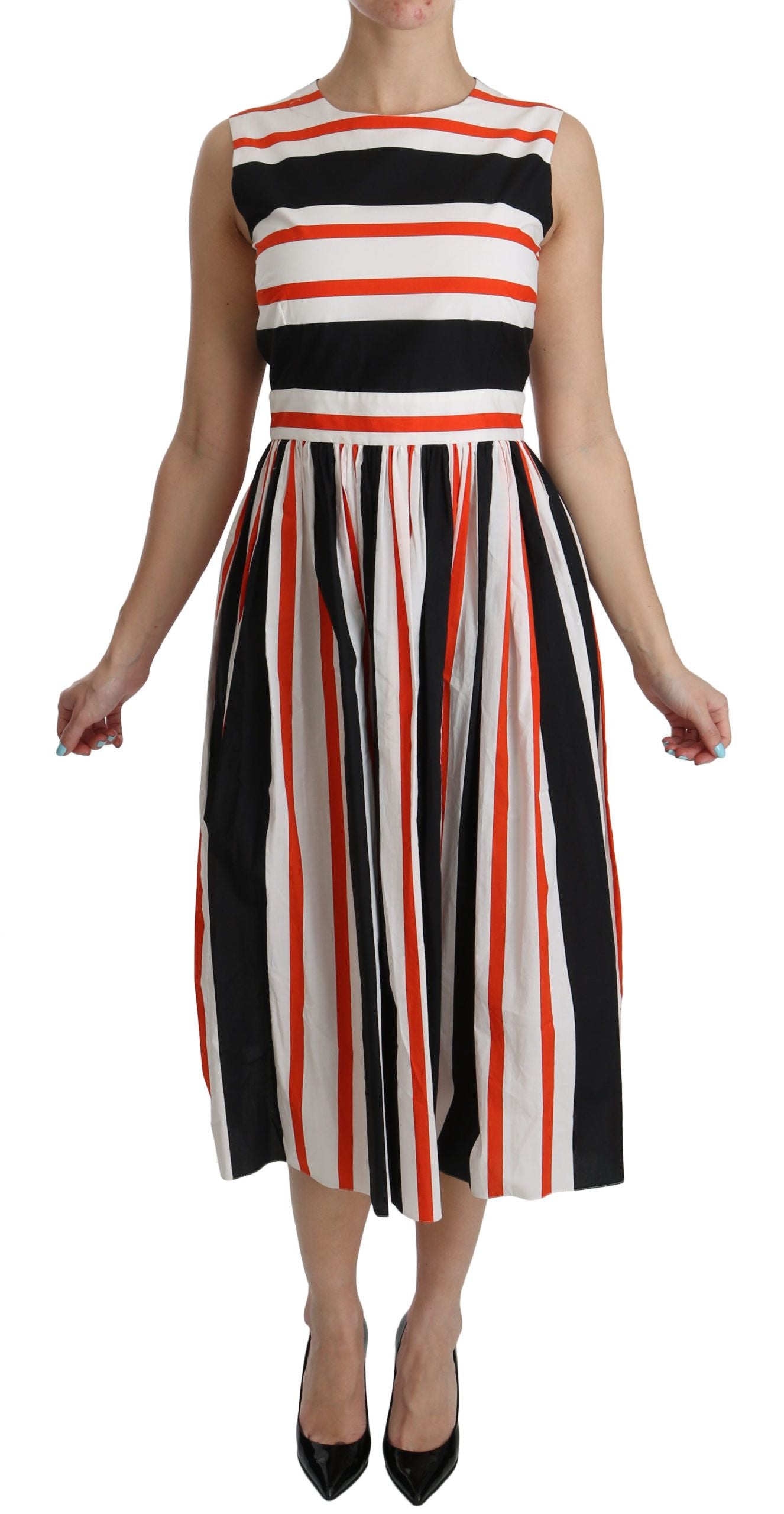 A-Line Pleated Midi Fashion Dress - ventzia