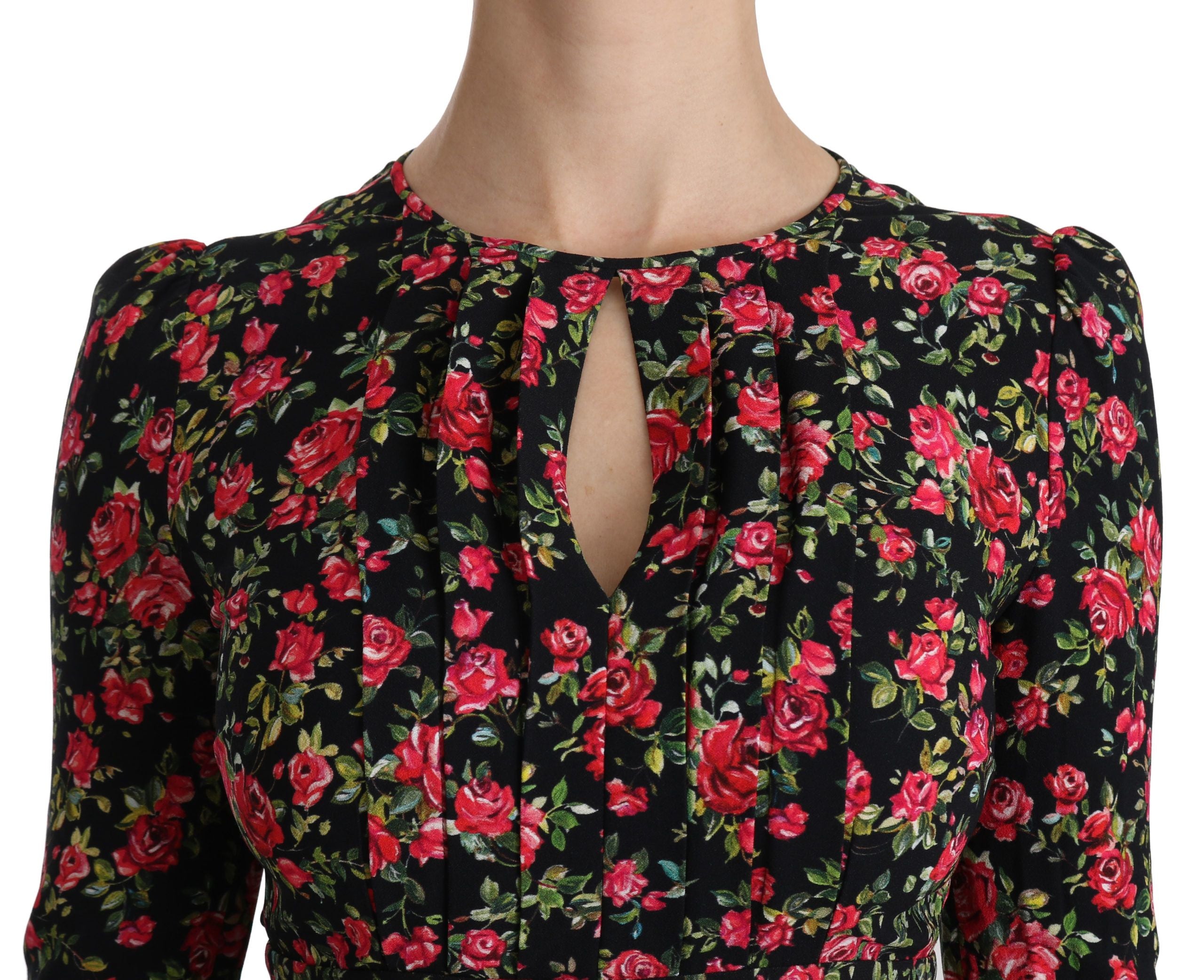 Floral A-Line Viscose Knee Length Dress - ventzia