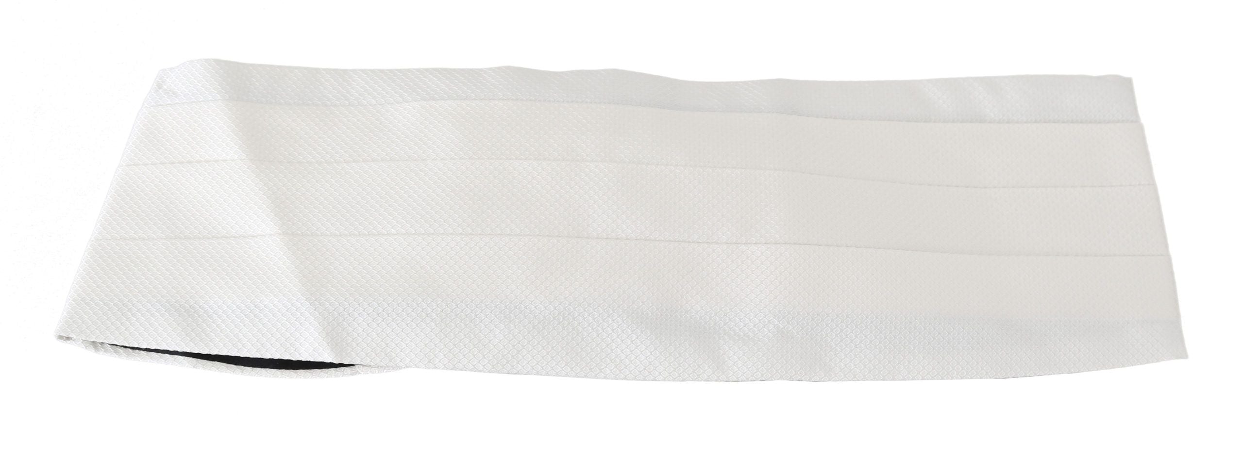Elegant White Silk Cummerbund - ventzia