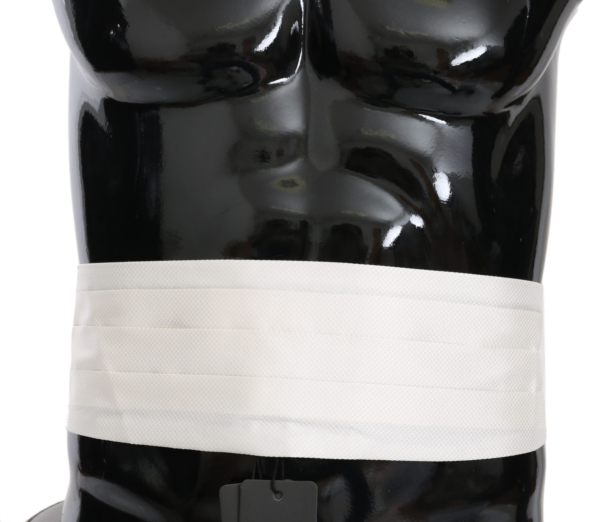 Elegant White Silk Cummerbund - ventzia