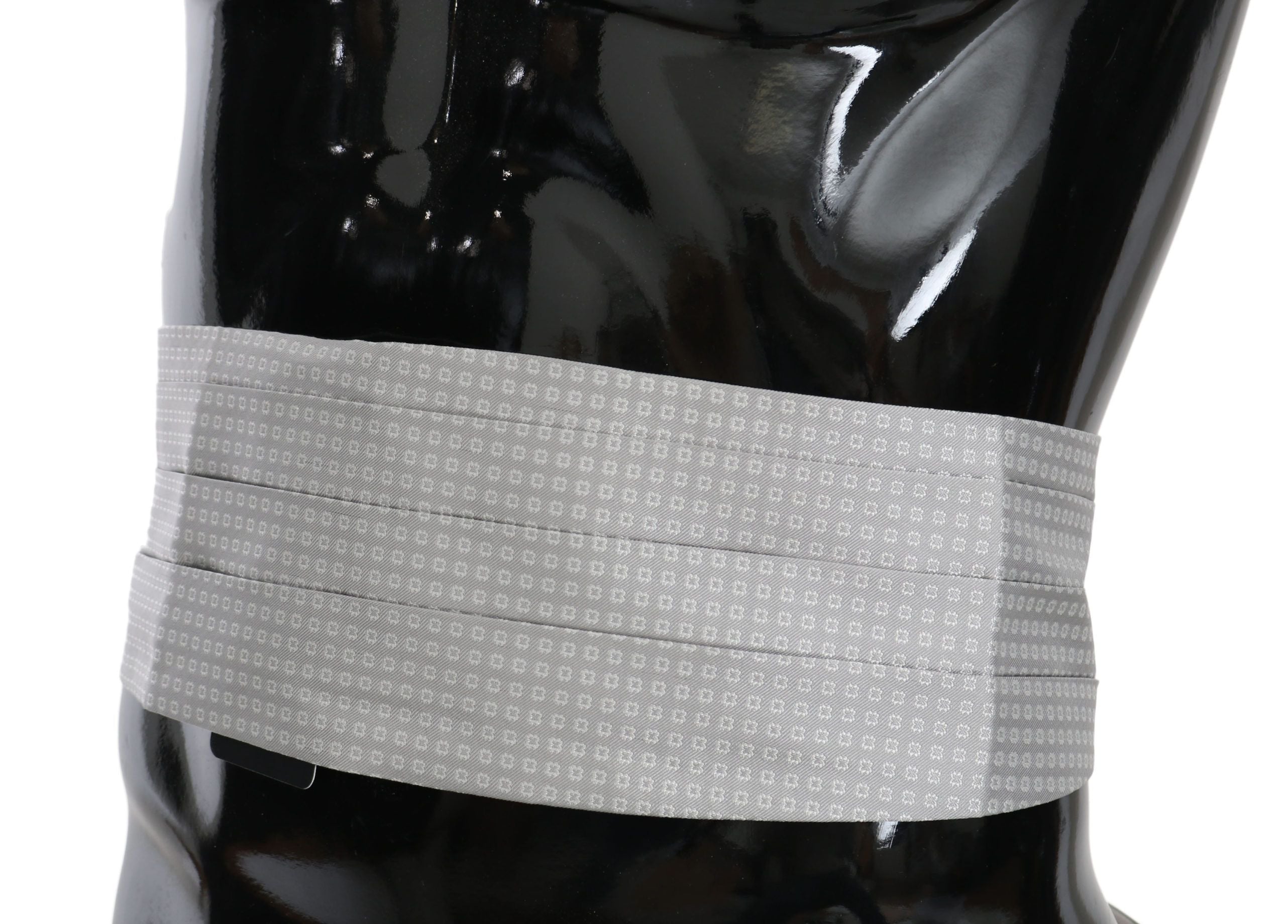 Elegant Gray Silk Cummerbund - ventzia