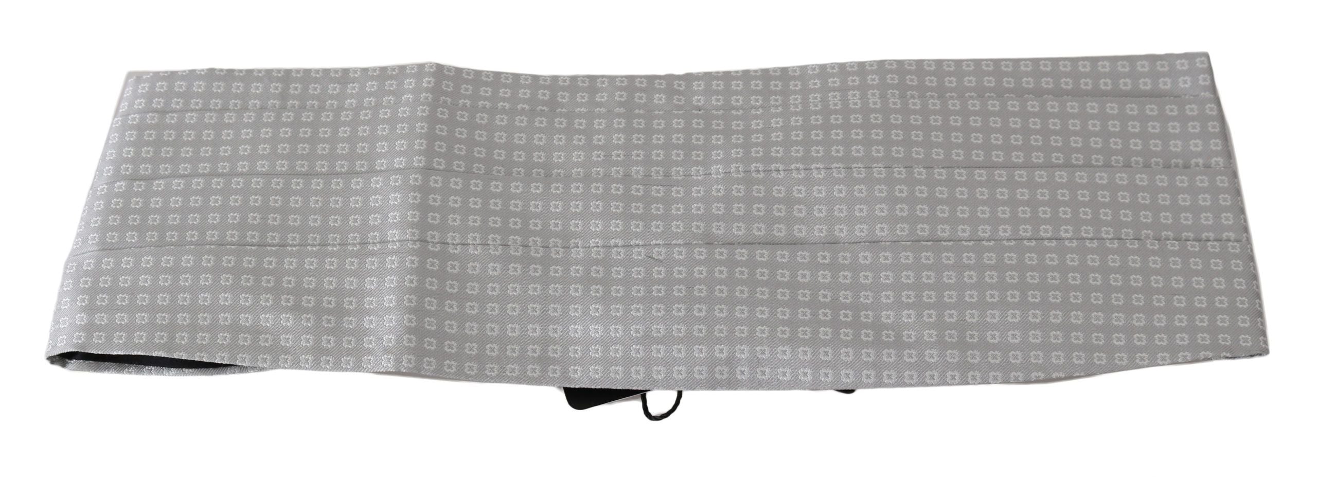 Elegant Gray Silk Cummerbund - ventzia