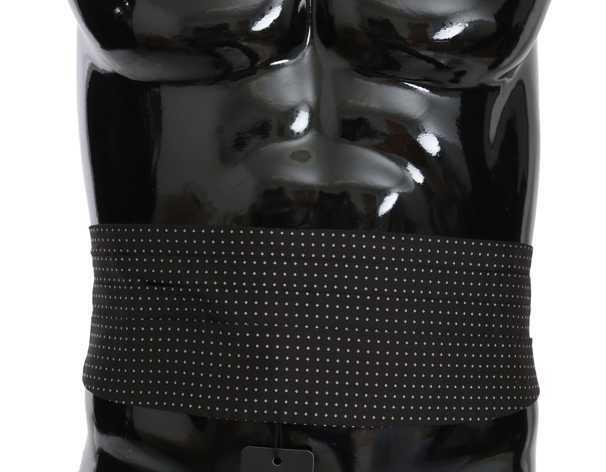 Elegant Black Dotted Silk Cummerbund - ventzia