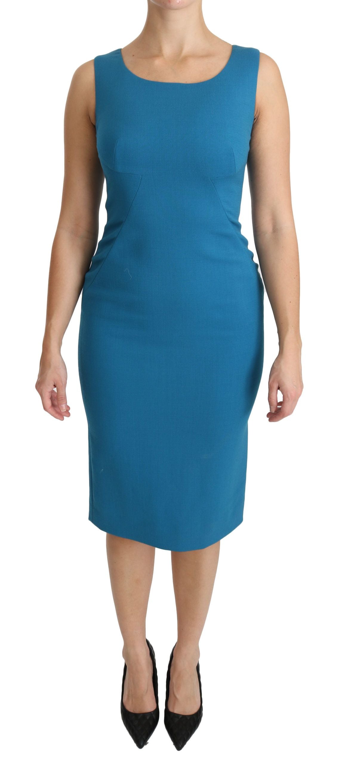 Elegant Sheath Knee-Length Wool Dress - ventzia