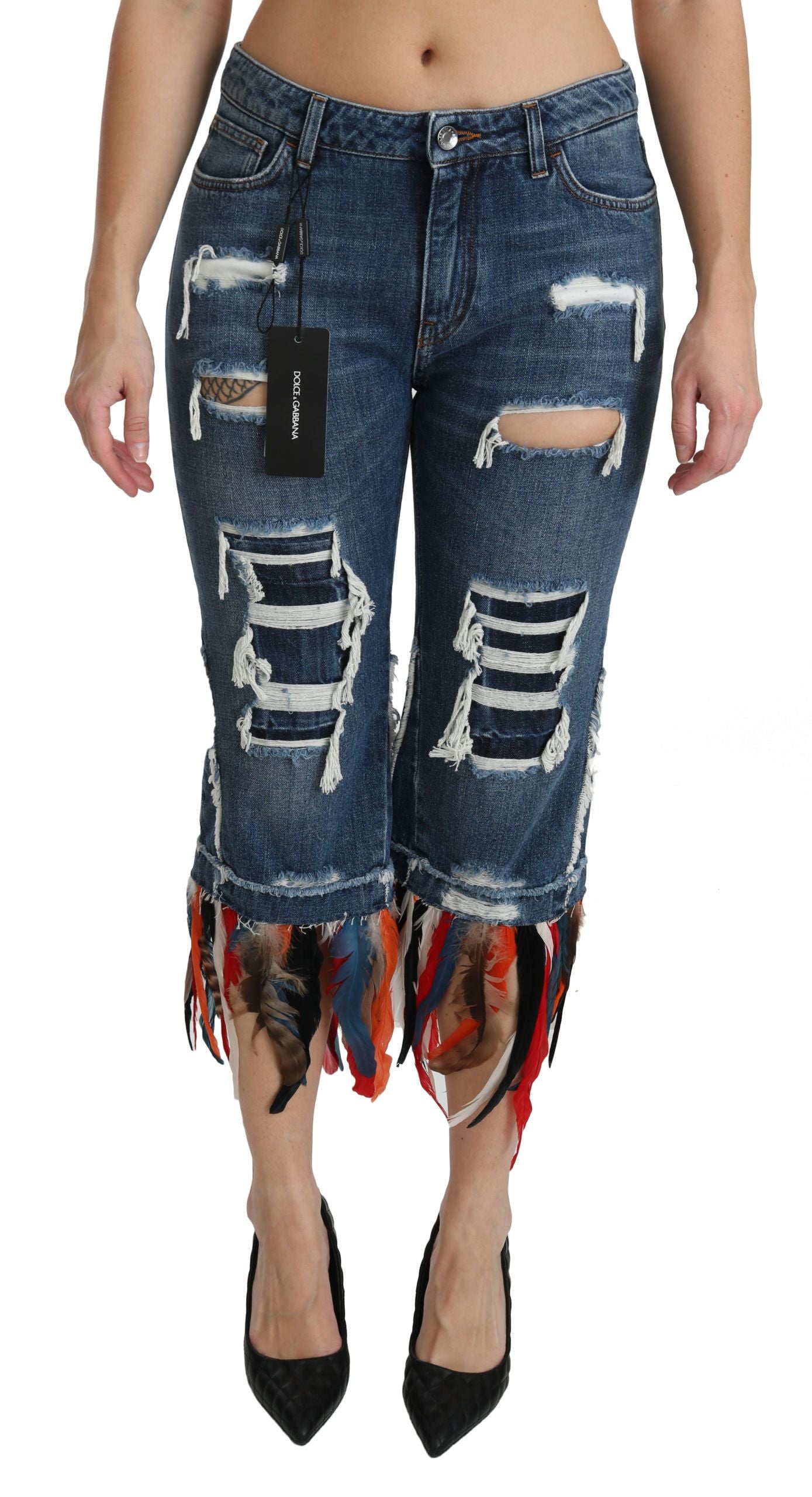 Chic Low Waist Cropped Jeans - ventzia