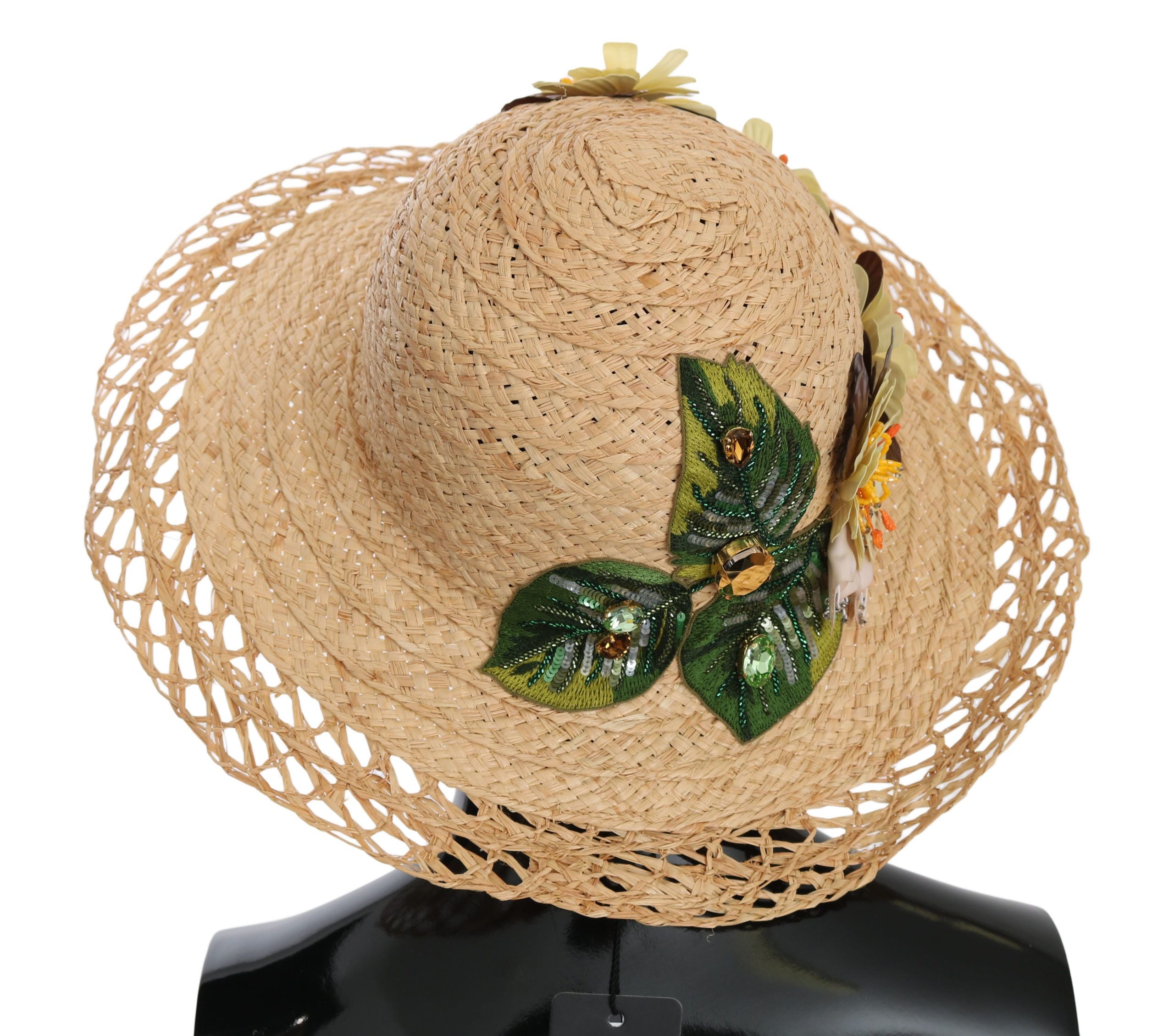 Elegant Beige Floral Bucket Hat - ventzia