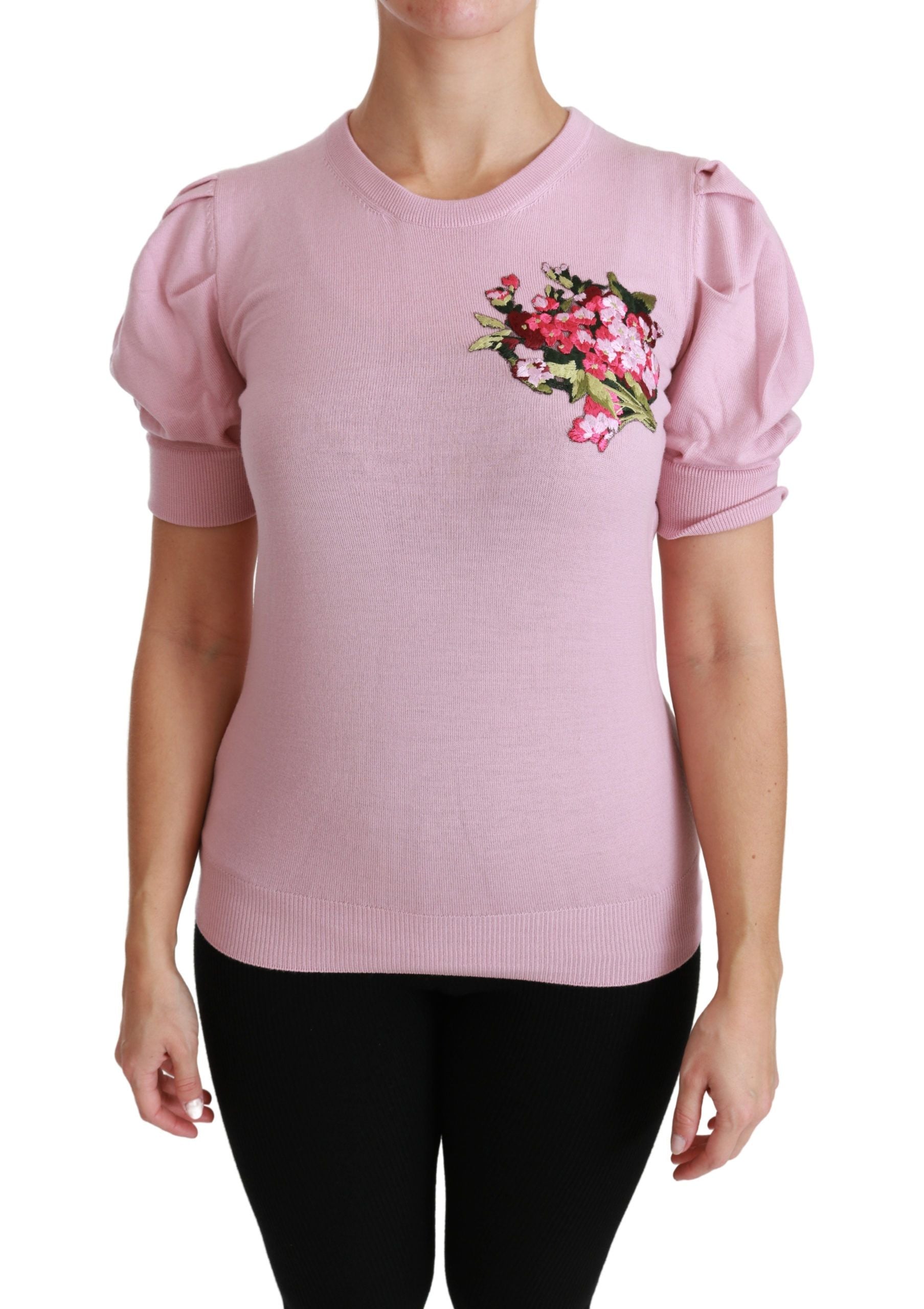 Elegant Embroidered Virgin Wool Blouse - ventzia