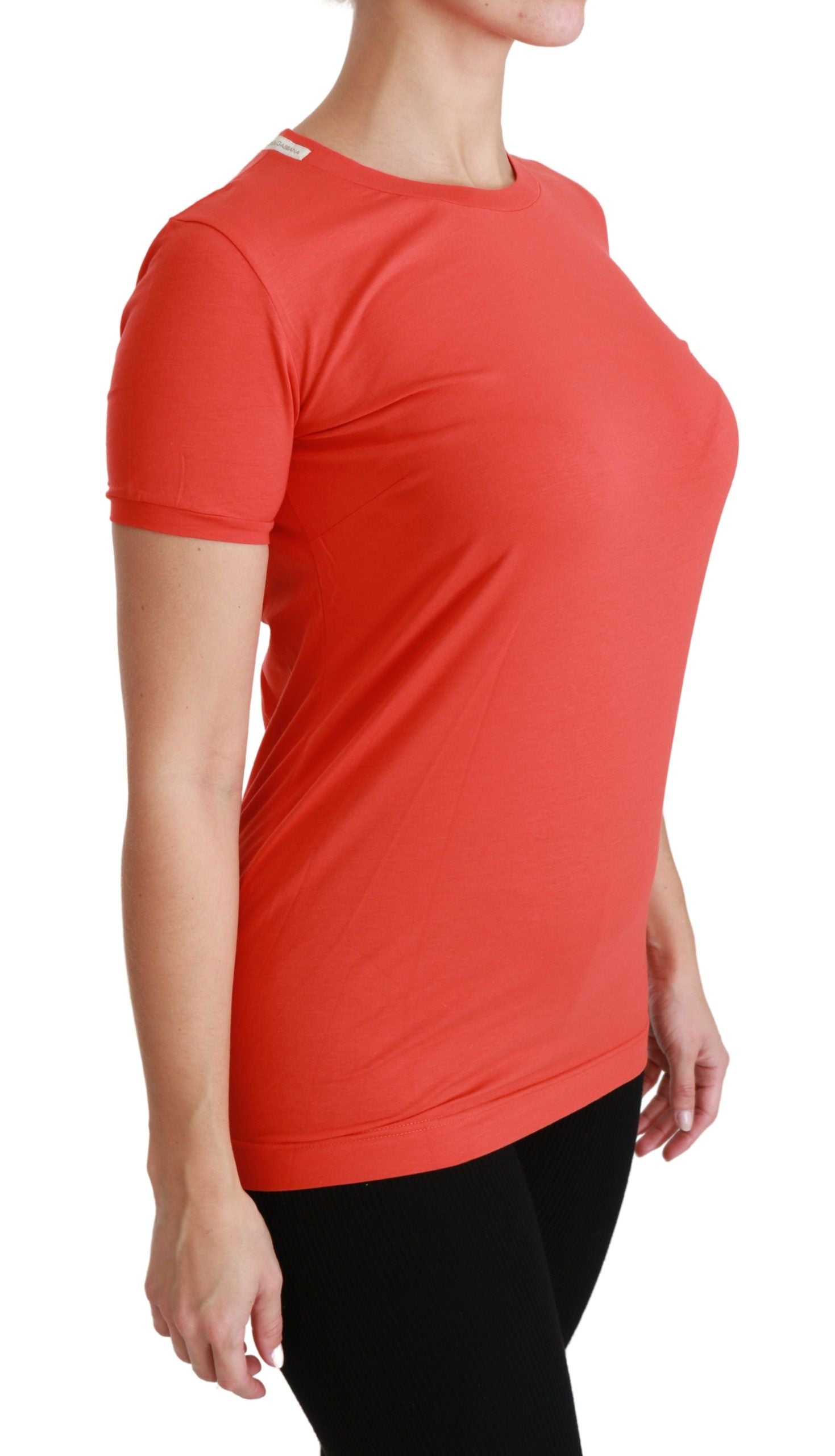 Elegant Red Crewneck Short Sleeve Tee - ventzia