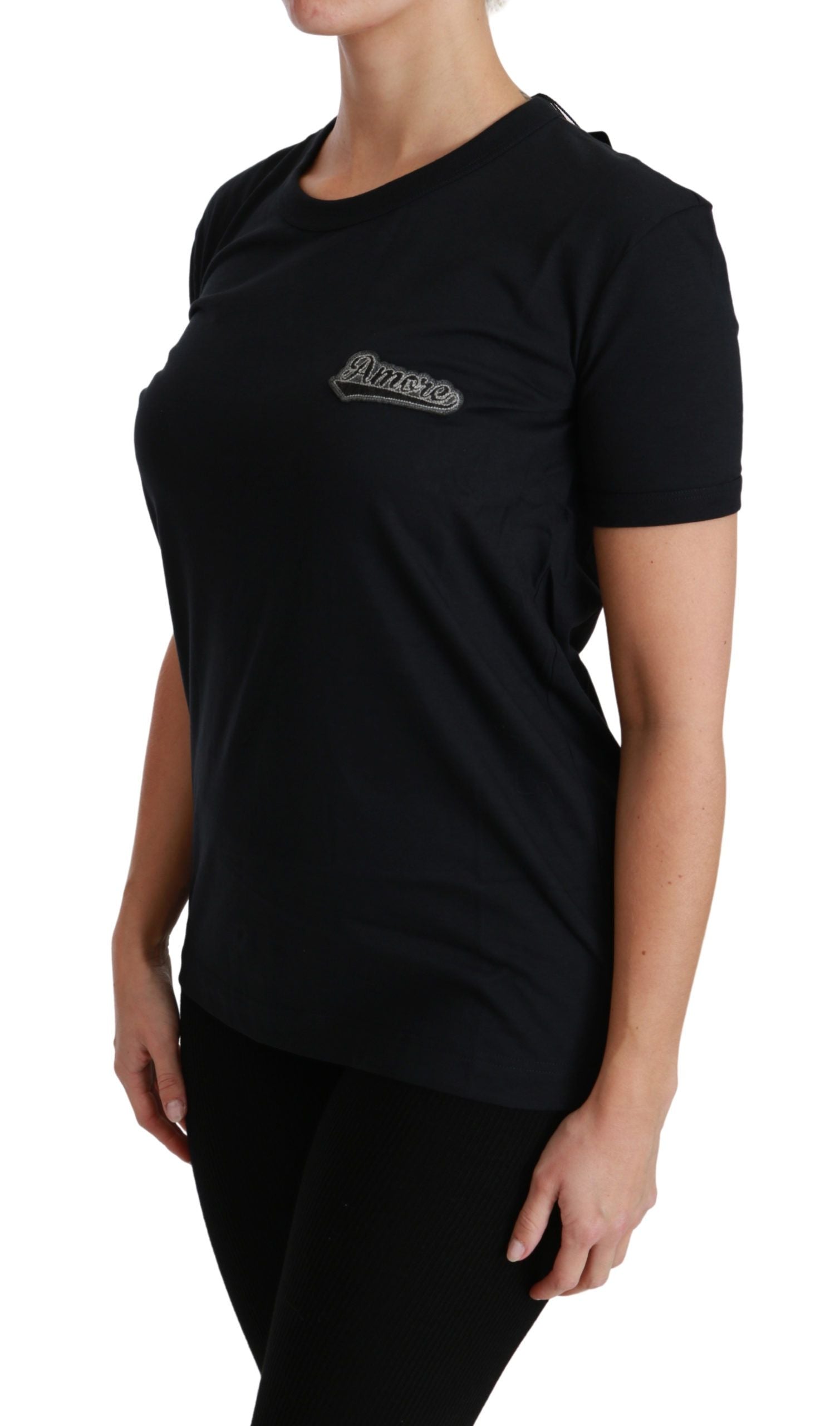 Elegant Crewneck Blue Amore Tee - ventzia