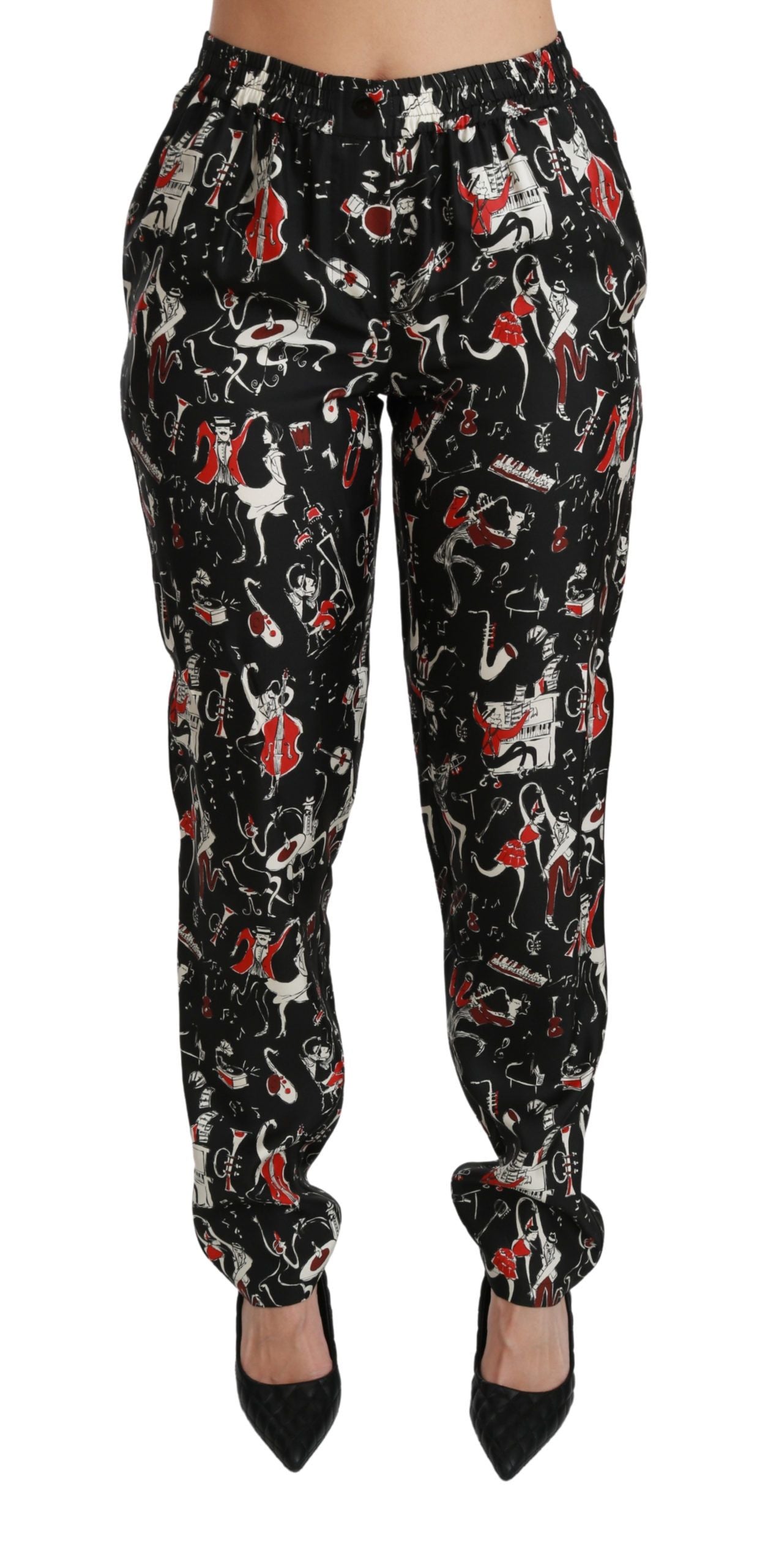 Sleek Silk Slim-Fit Mid-Waist Pants - ventzia