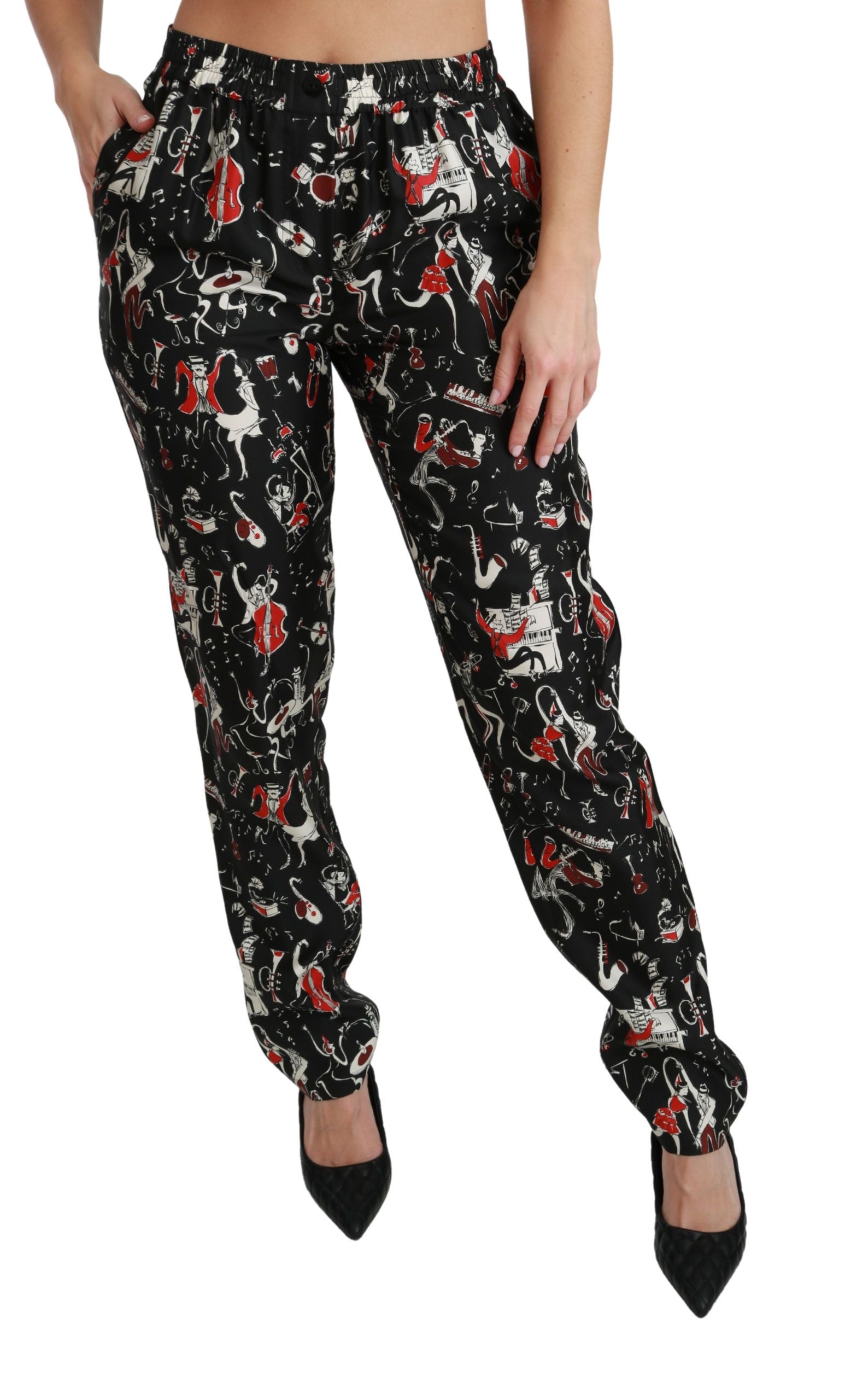 Sleek Silk Slim-Fit Mid-Waist Pants - ventzia