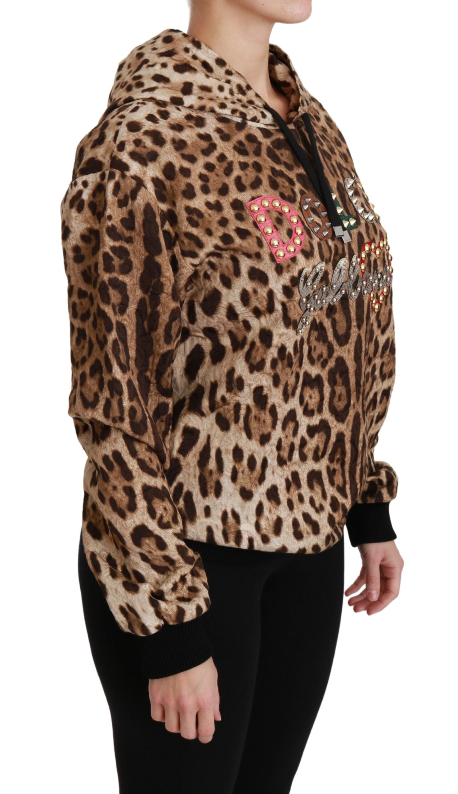 Elegant Leopard Print Hooded Sweater - ventzia