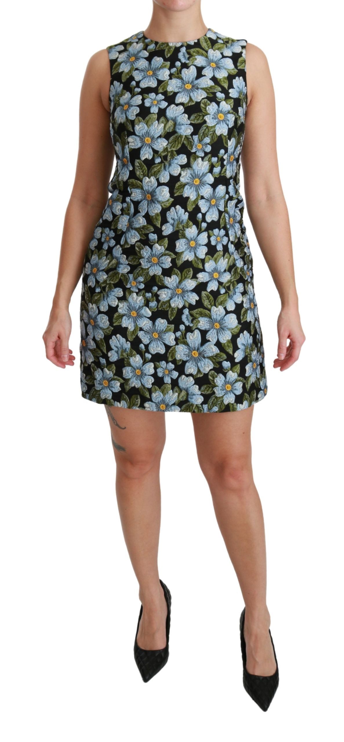 Elegant Floral Mini Shift Dress - ventzia