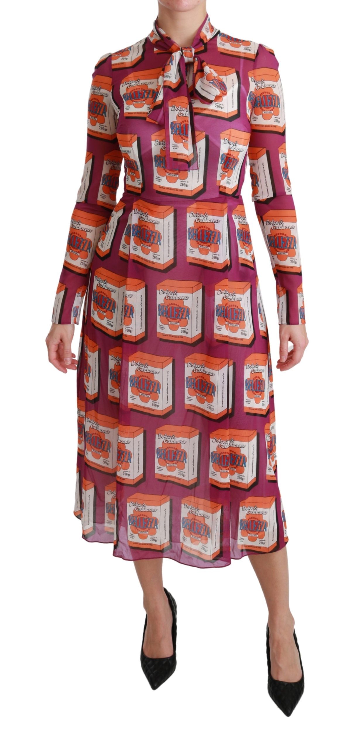 Elegant Bellezza Print Silk Maxi Dress - ventzia