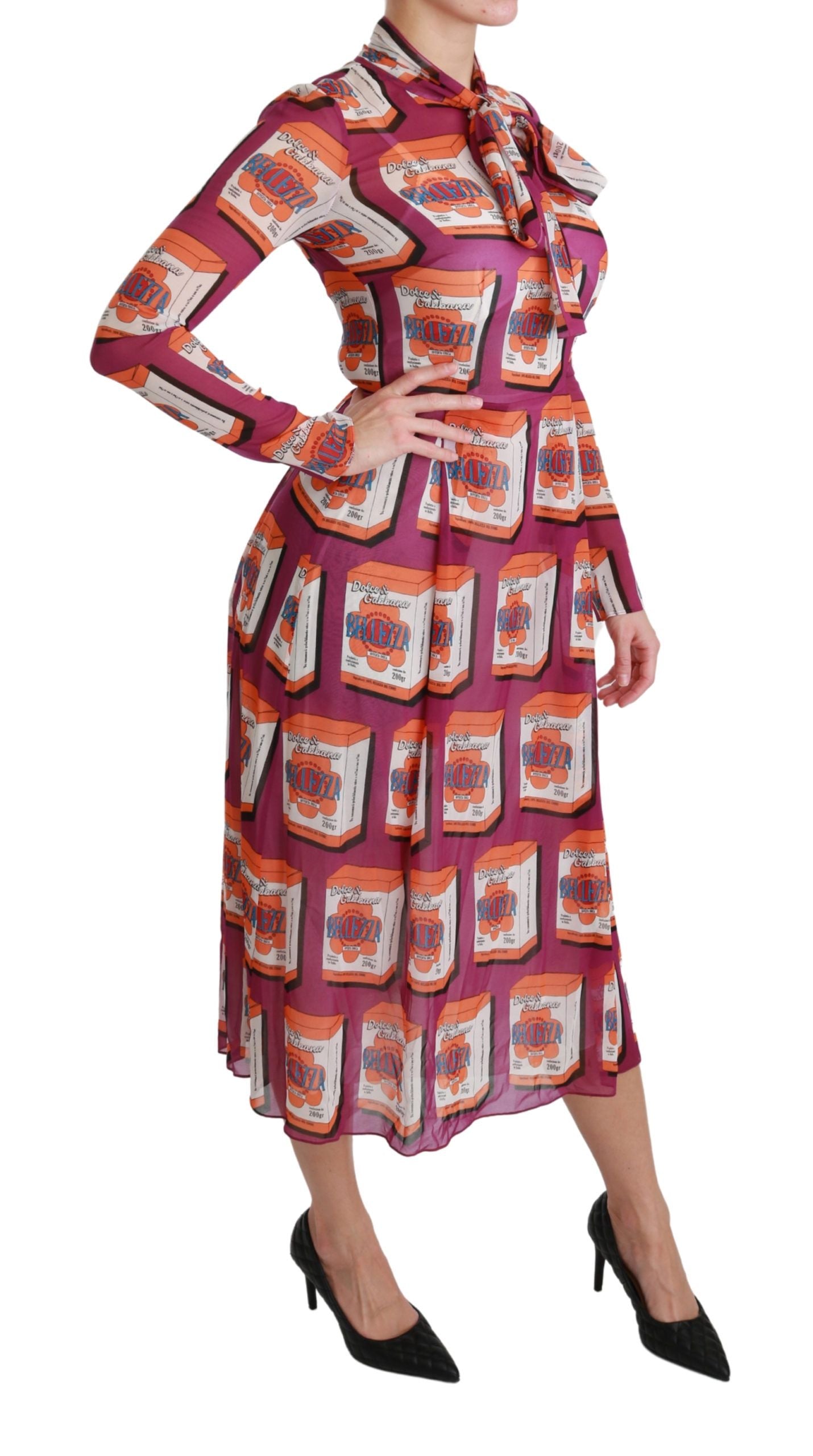 Elegant Bellezza Print Silk Maxi Dress - ventzia
