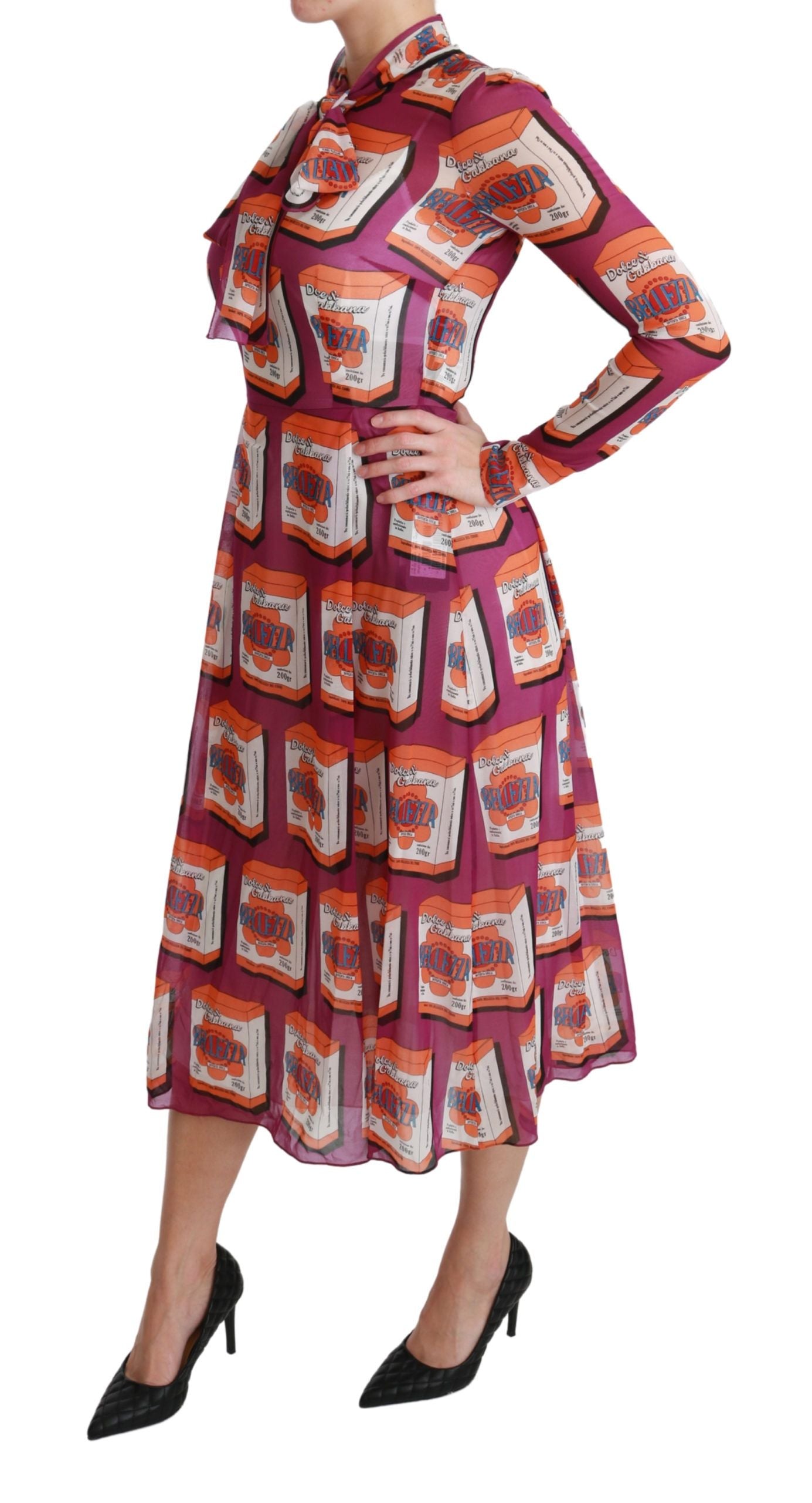 Elegant Bellezza Print Silk Maxi Dress - ventzia