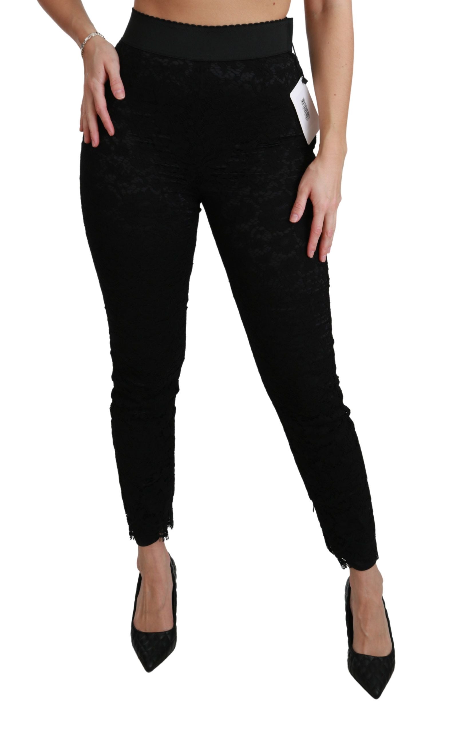 Elegant High Waist Lace Pants - ventzia