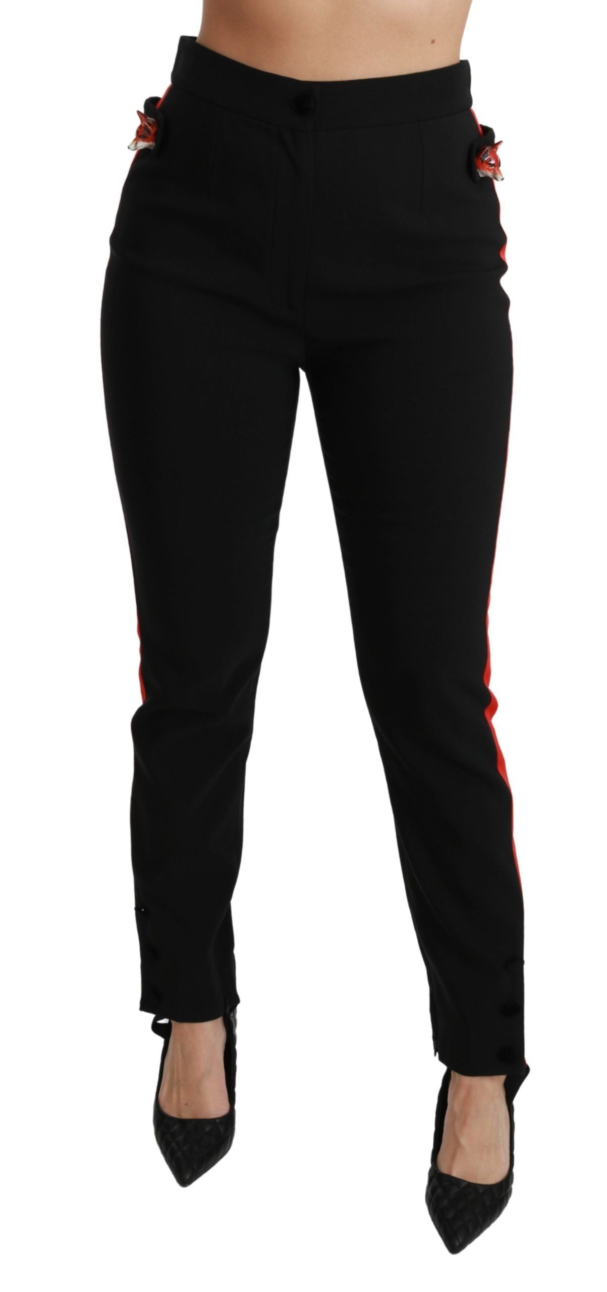 Chic High Waist Skinny Pants in Black - ventzia