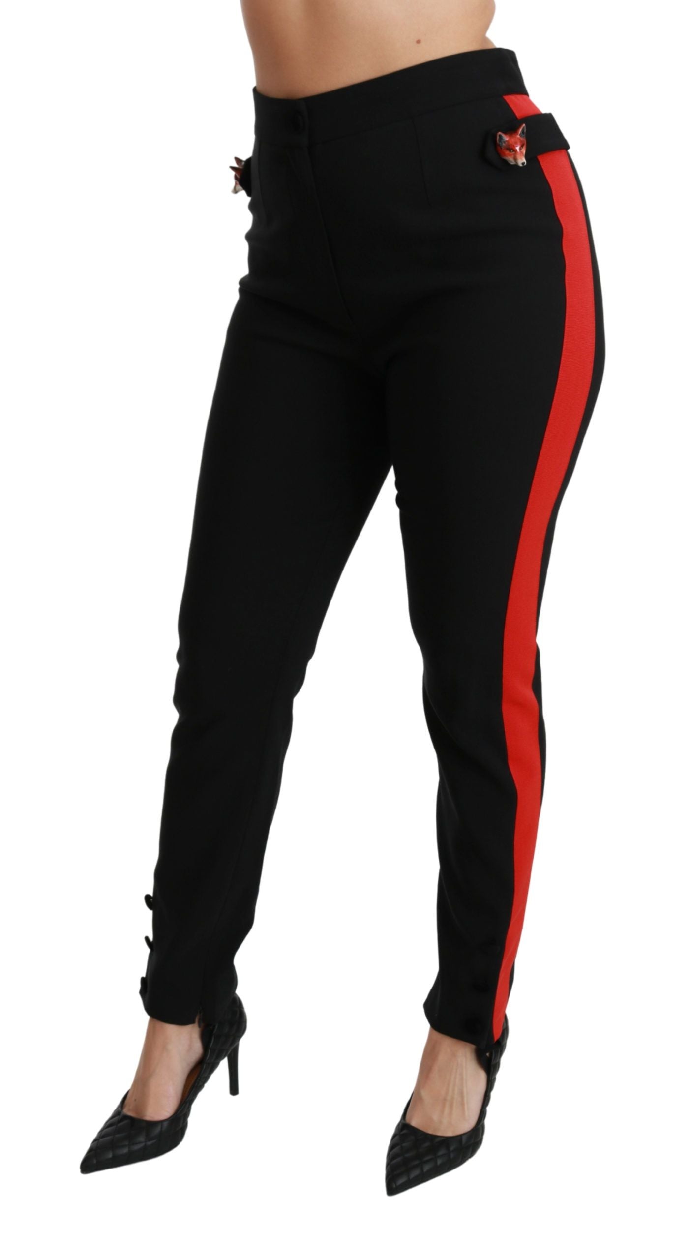 Chic High Waist Skinny Pants in Black - ventzia