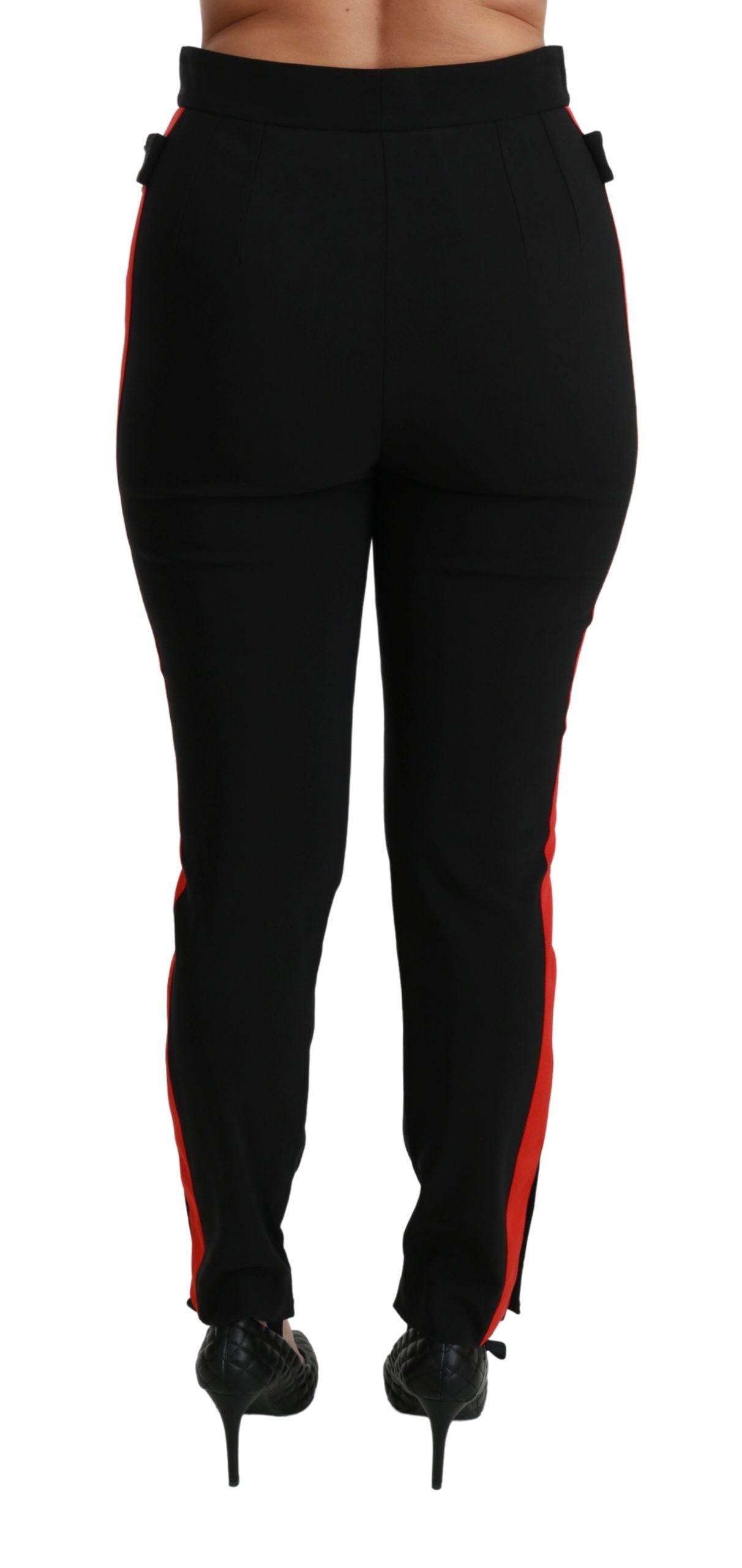 Chic High Waist Skinny Pants in Black - ventzia