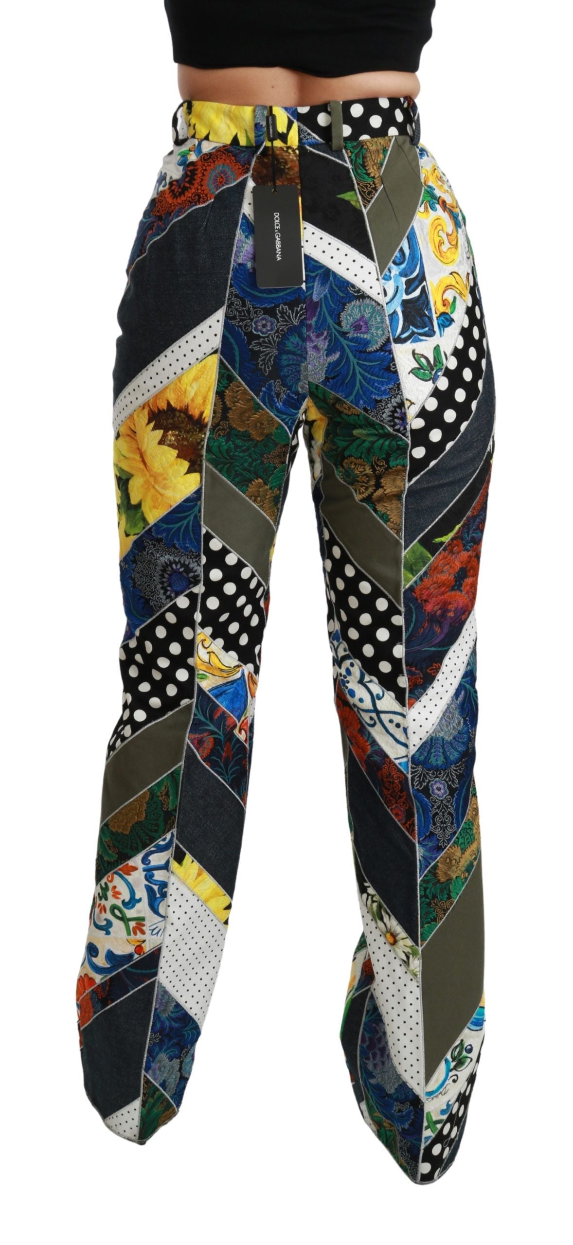 Elegant High Waist Multicolor Straight Pants - ventzia