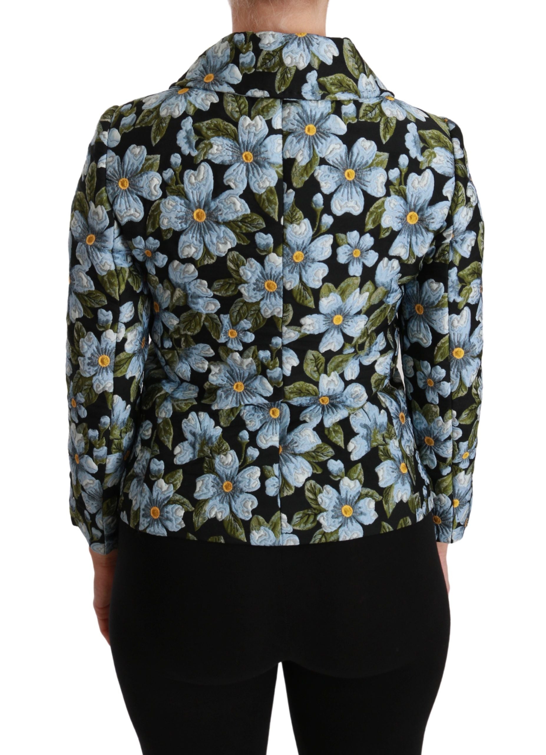 Multicolor Floral Blazer Coat Polyester Jacket - ventzia