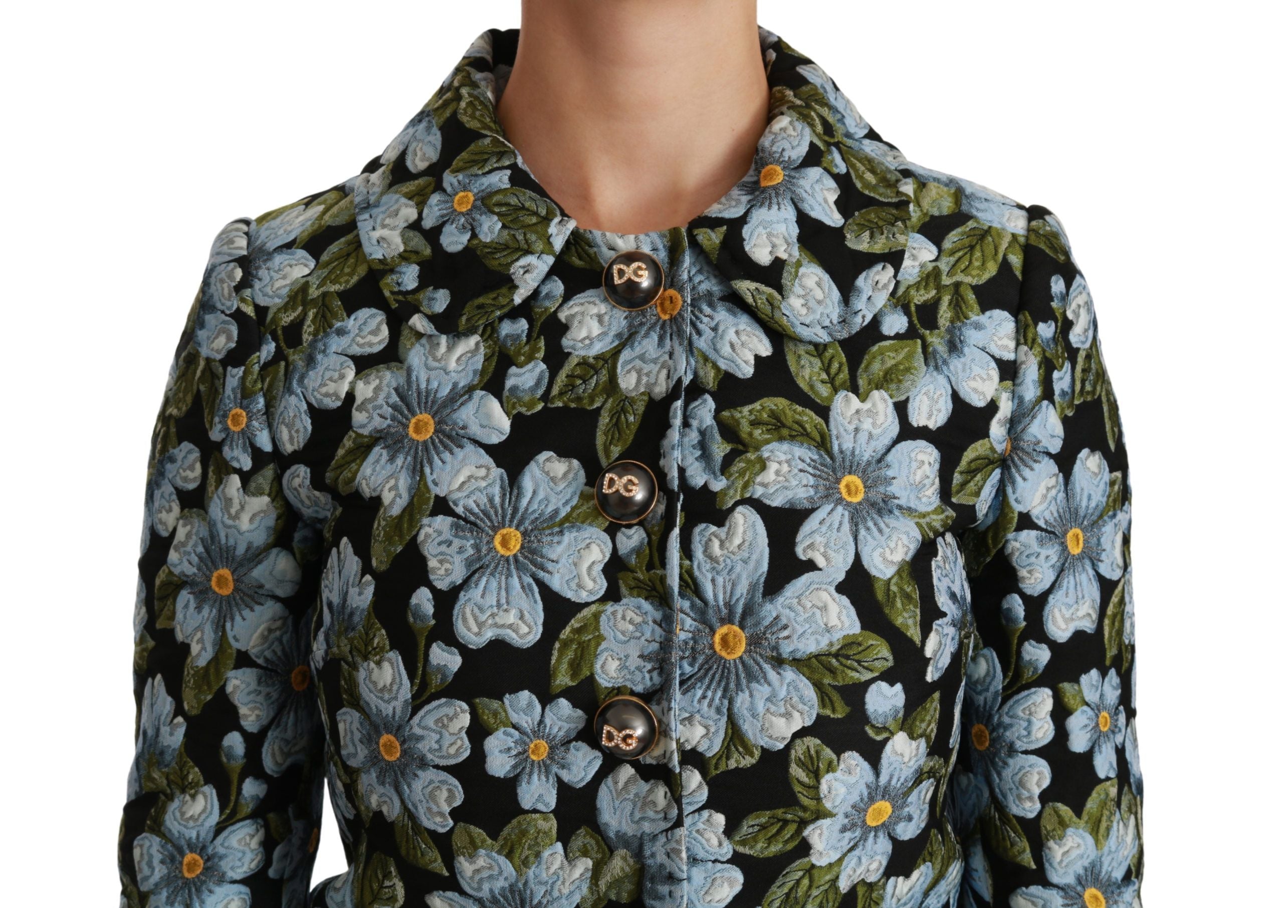 Multicolor Floral Blazer Coat Polyester Jacket - ventzia
