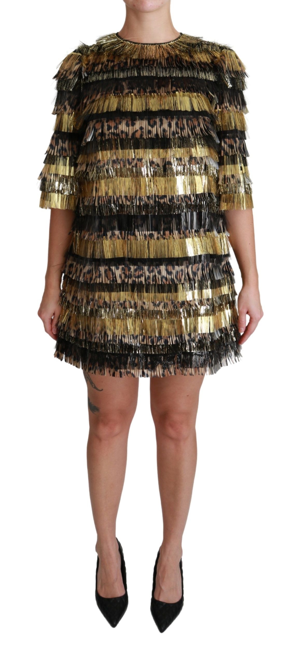 Elegant Sheath Mini Leopard Dress - ventzia