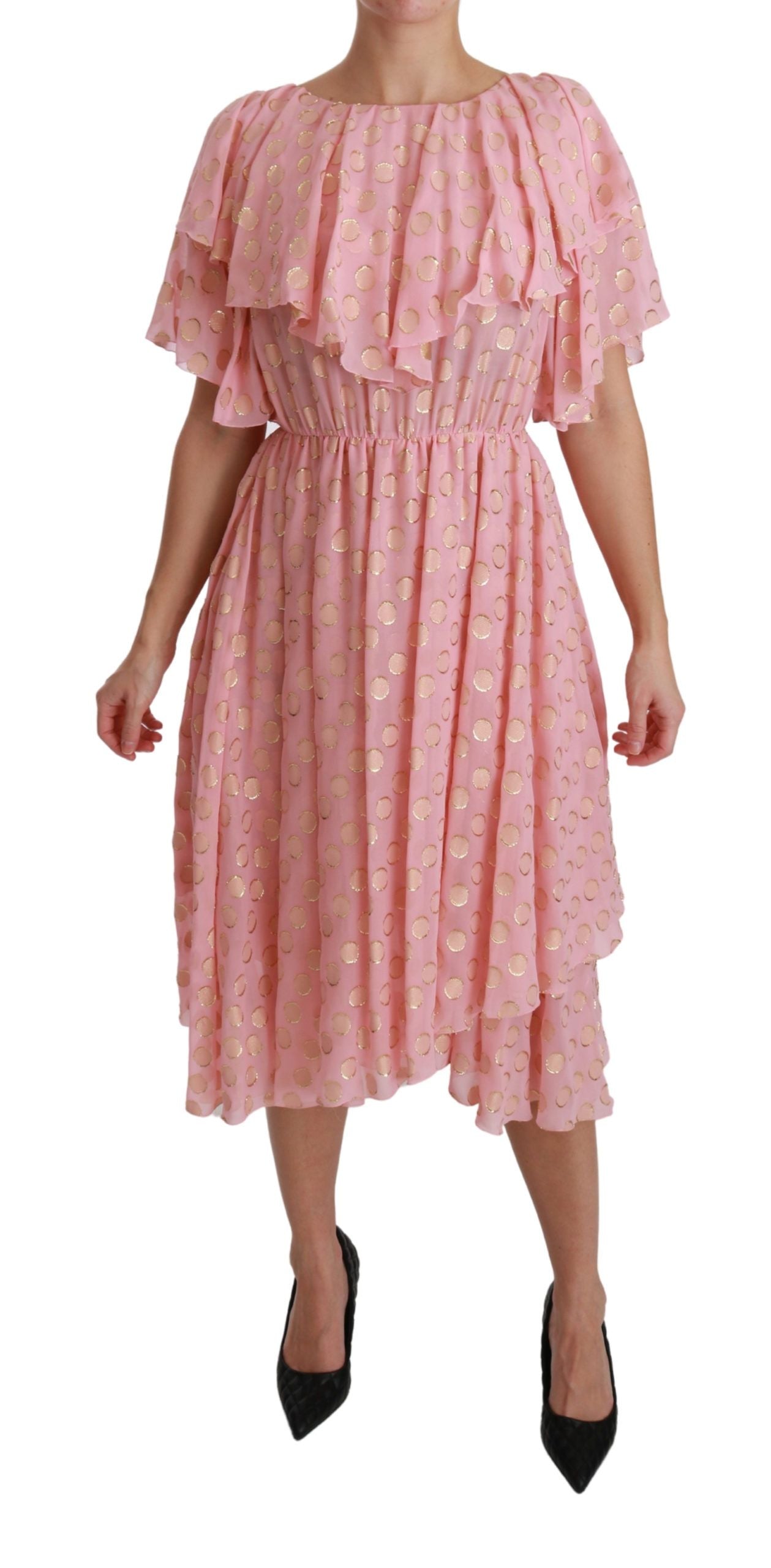 Elegant Pleated Midi A-Line Dress - ventzia