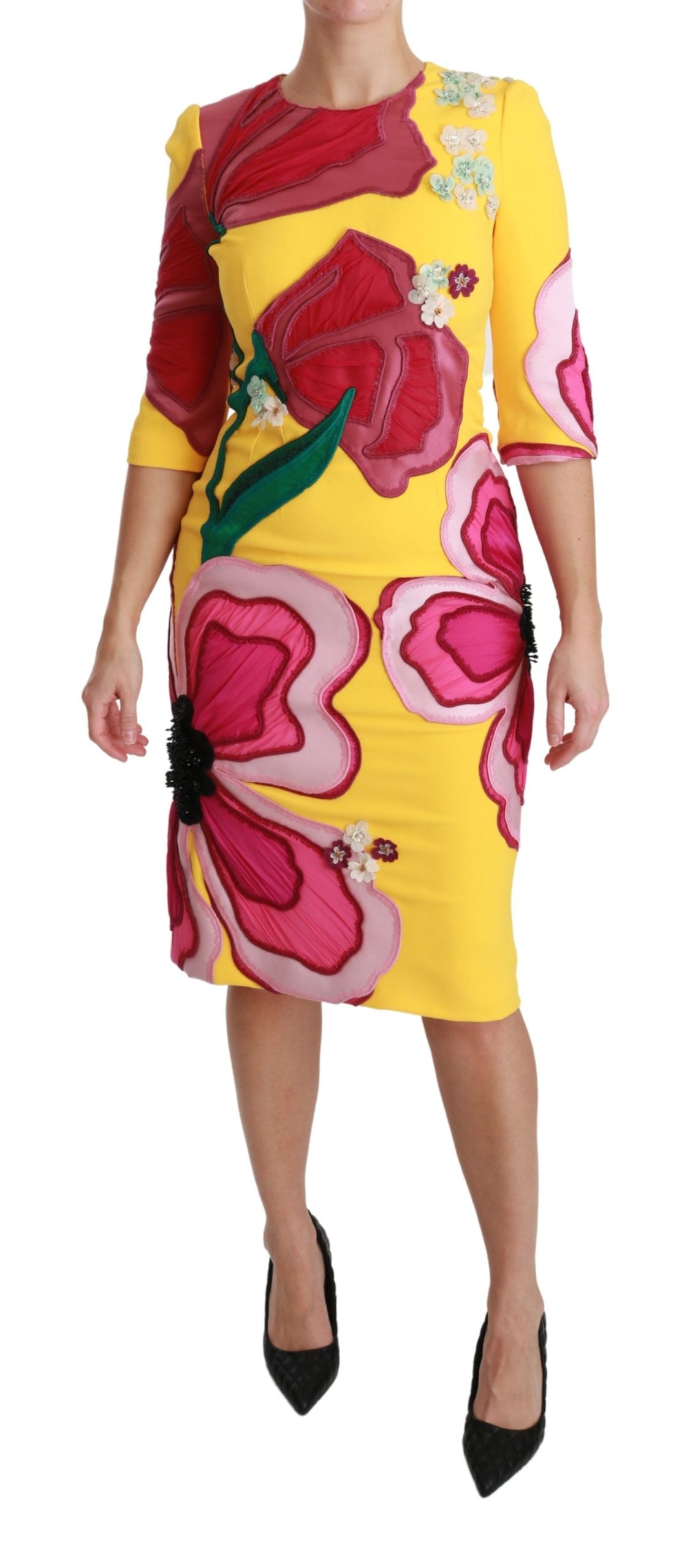 Sunshine Bloom Sheath Knee-Length Dress - ventzia