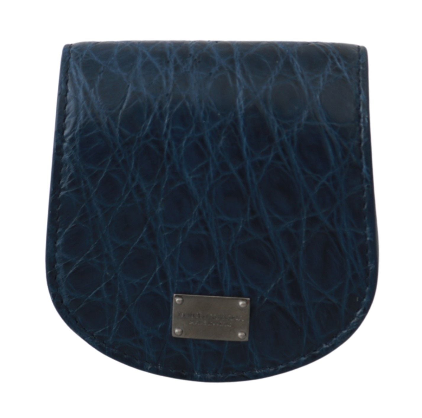 Elegant Blue Caimano Leather Condom Case Wallet - ventzia
