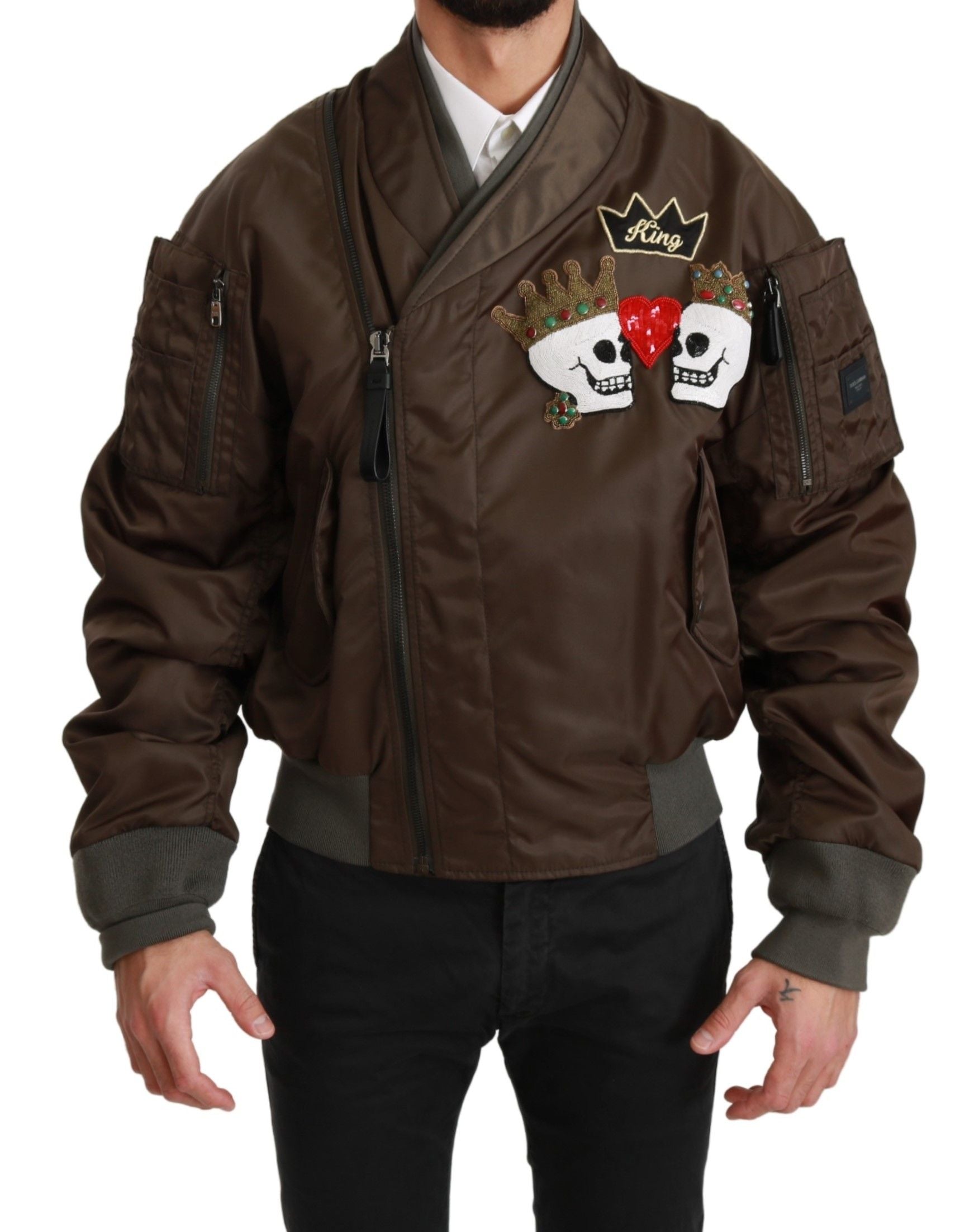 Sequined Double-Breasted Bomber Jacket - ventzia