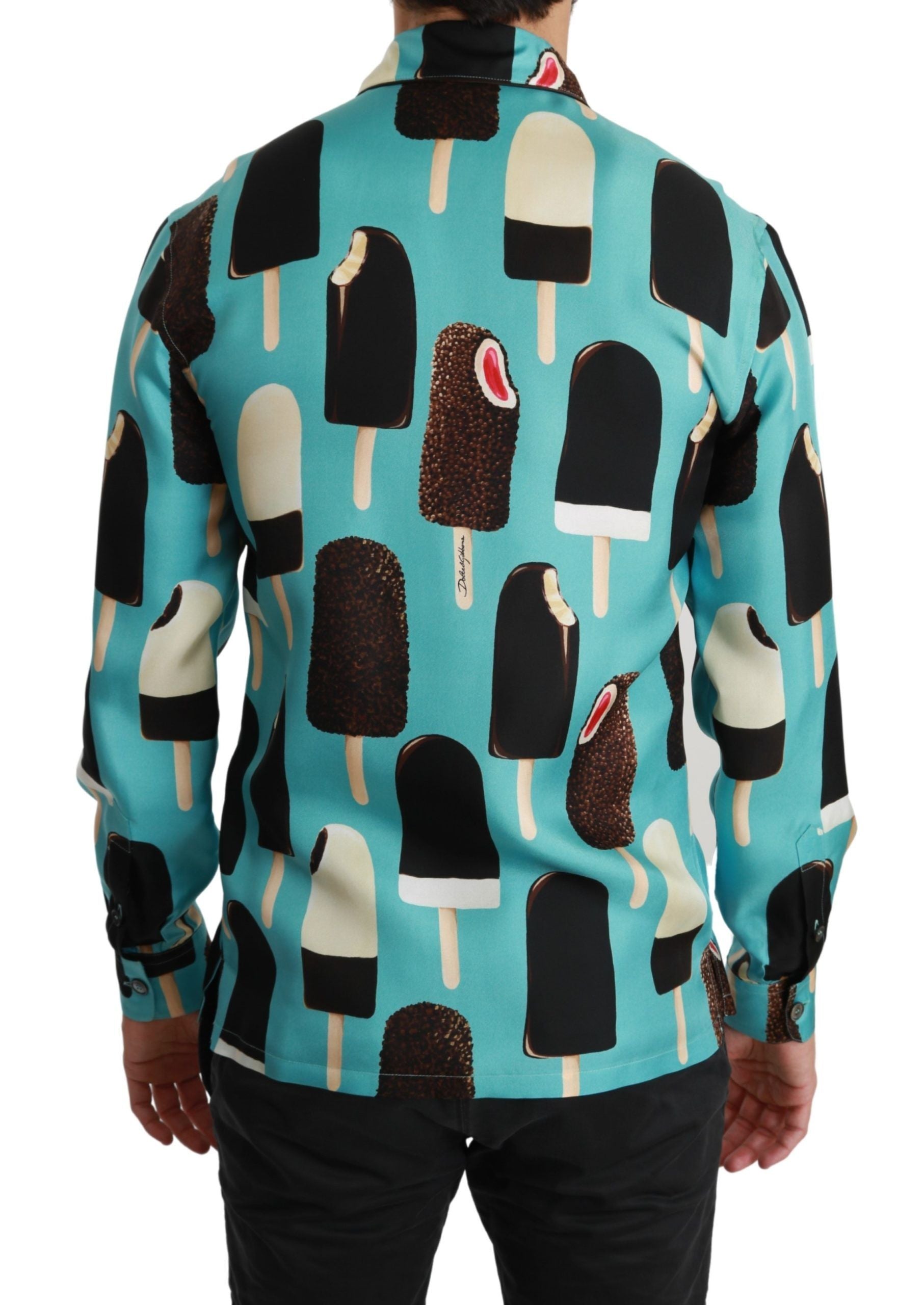 Exclusive Silk Blend Ice-Cream Print Shirt - ventzia