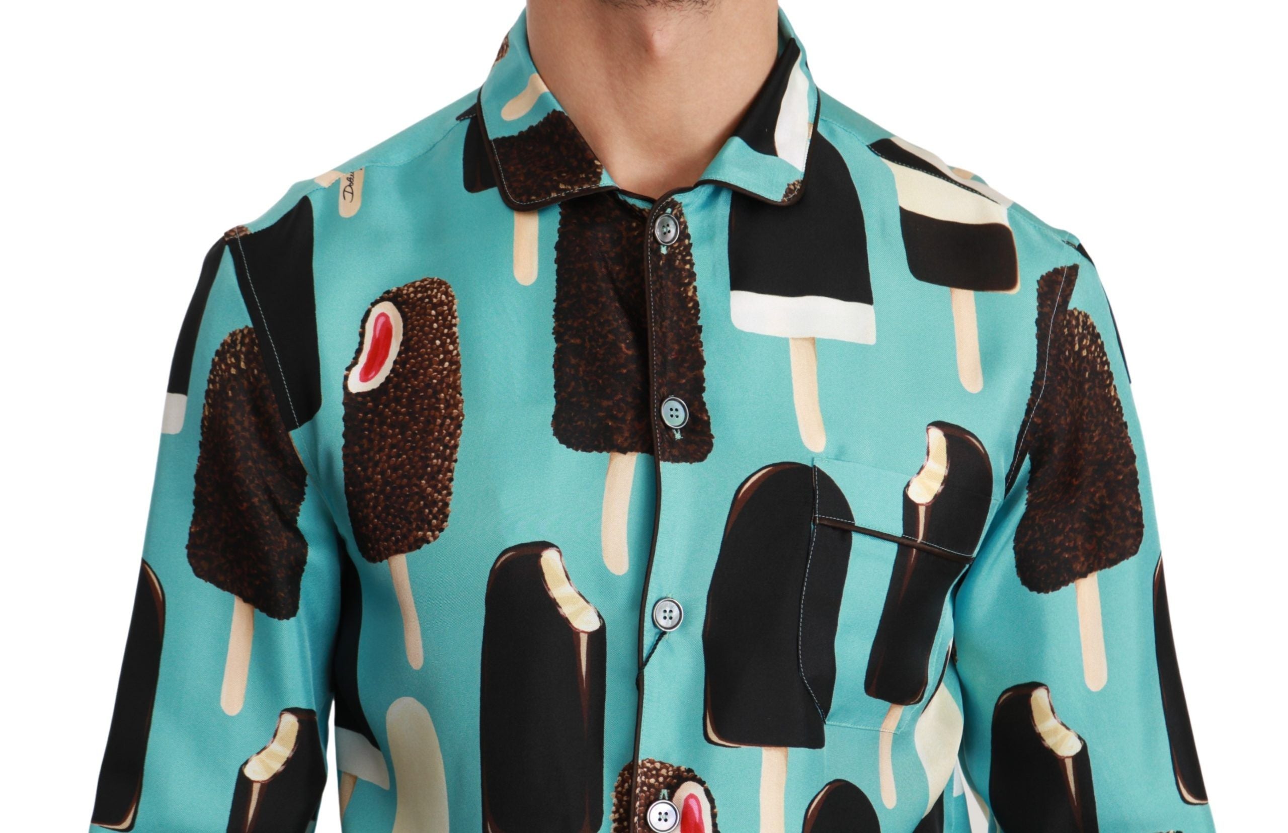 Exclusive Silk Blend Ice-Cream Print Shirt - ventzia