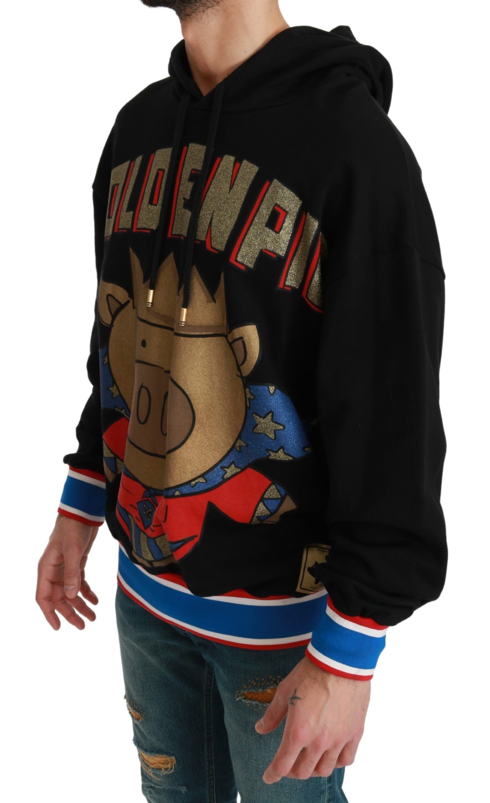 Elegant Hooded Pullover With Regal Motif - ventzia