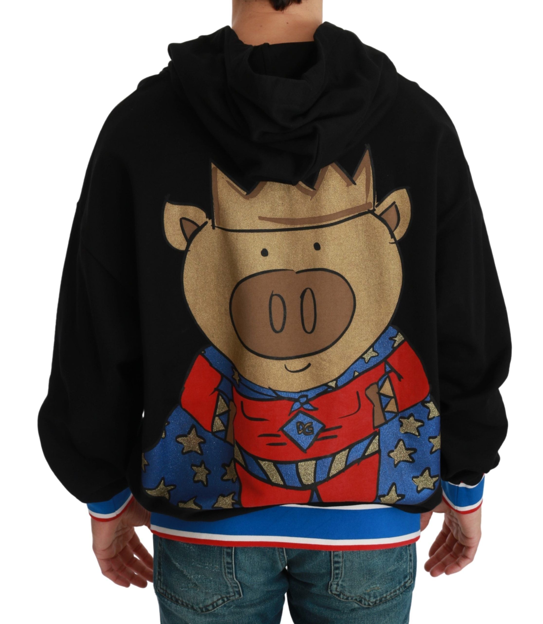Elegant Hooded Pullover With Regal Motif - ventzia