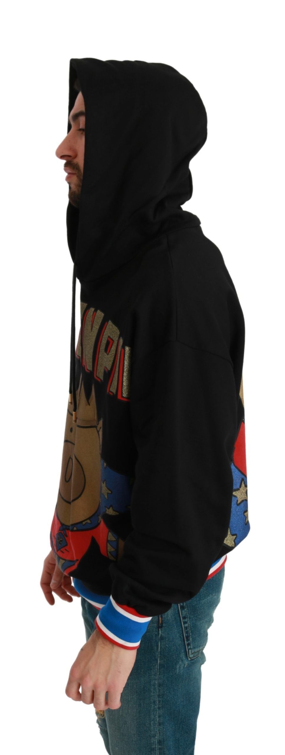 Elegant Hooded Pullover With Regal Motif - ventzia